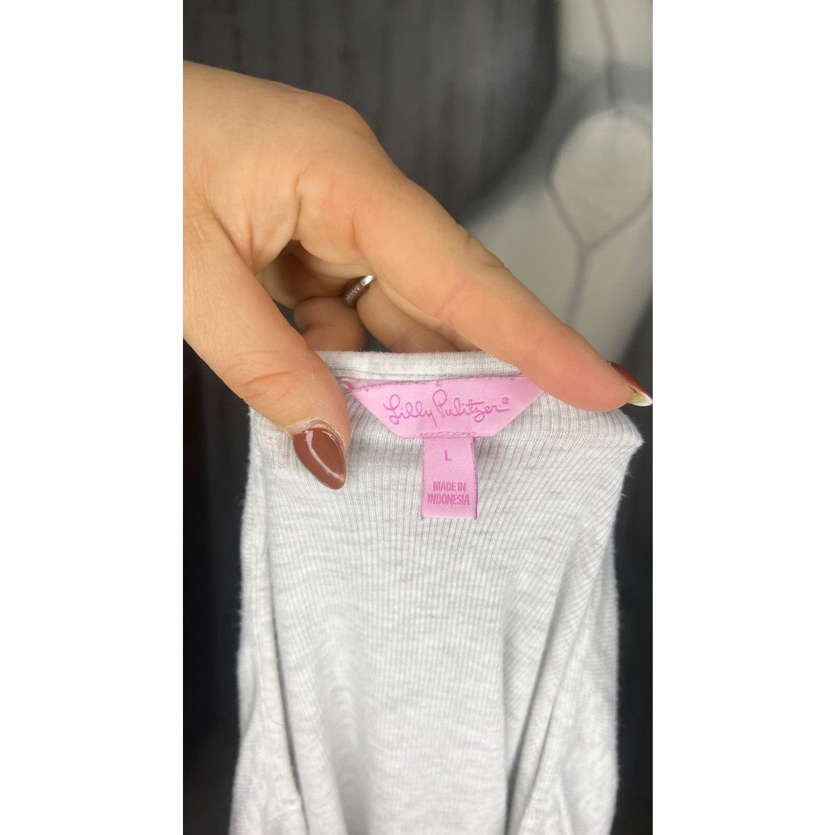 Lilly Pulitzer Lilly Pulitzer Women's Gray V-Neck Cardigan & Tank Top Set Size L / US 10 / IT 46 - 11 Thumbnail
