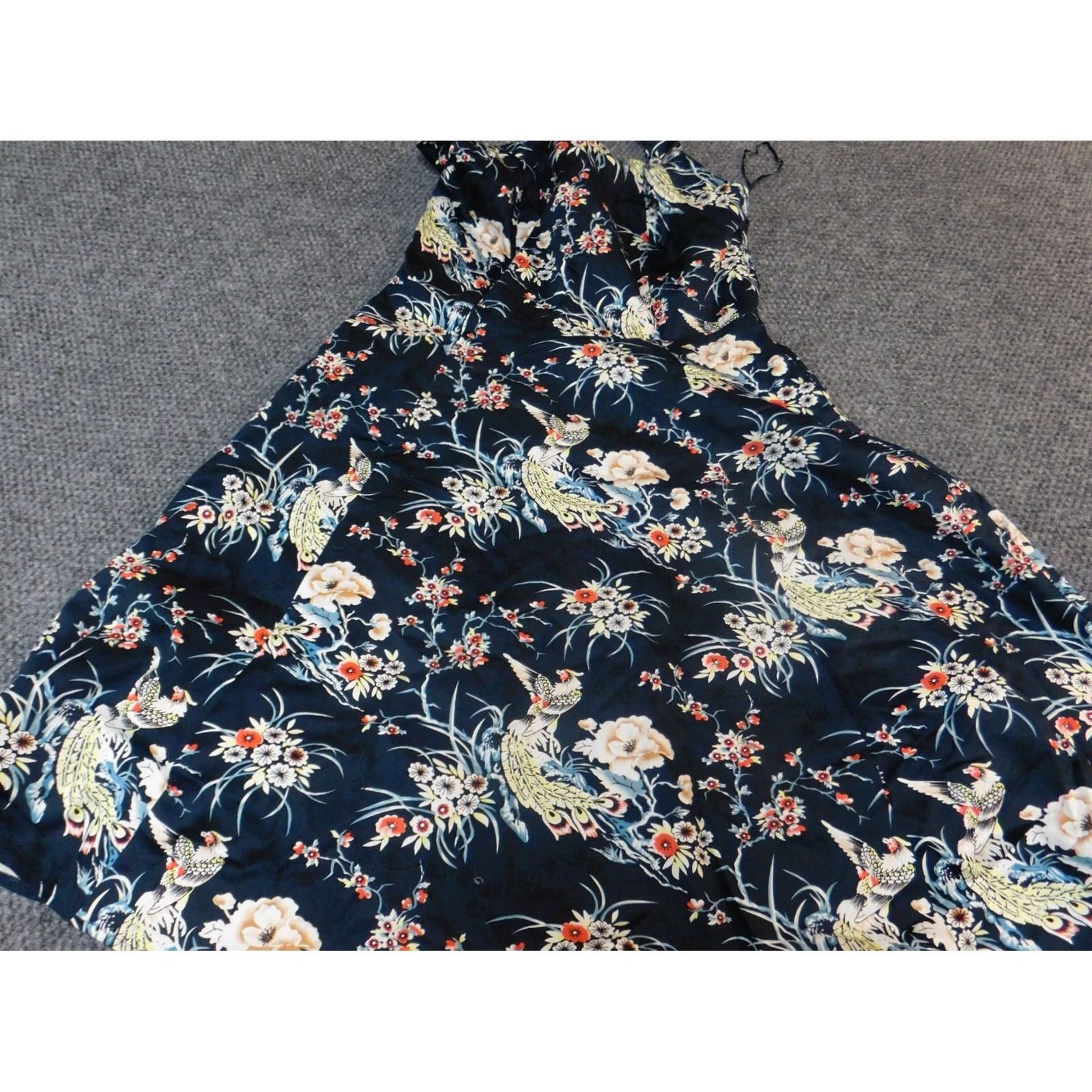 Joe Browns Joe Browns Dress Womens A-Line 10 Blue Floral Lined Sleeveless Mock Neck Puff Sleeve Knit Nylon Crochet Long Casual Designer Size L / US 10 / IT 46 - 2 Thumbnail