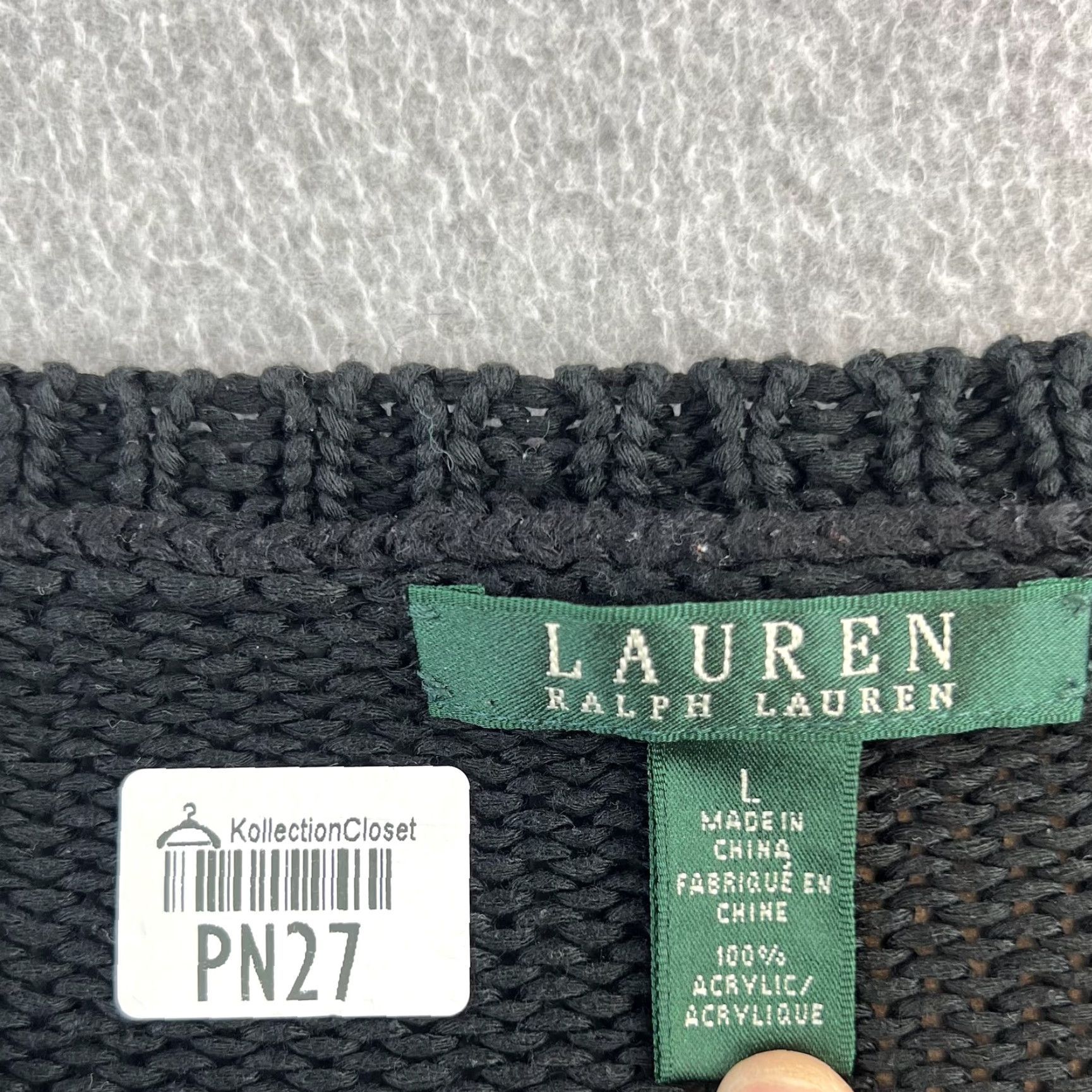 Ralph Lauren VINTAGE? Lauren Ralph Lauren Sweater Womens Large Black Knit Crewneck Pullover Classic Size L / US 10 / IT 46 - 6 Thumbnail