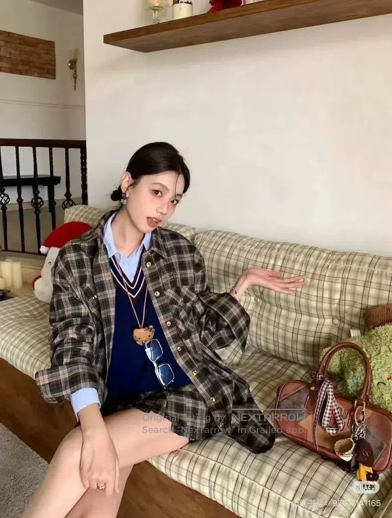 Miu Miu Miu Miu 36 Maillard plaid shirt Size S / US 4 / IT 40 - 6 Thumbnail