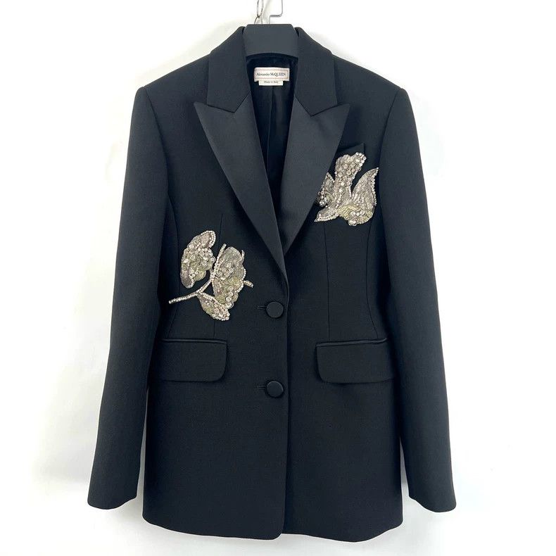 Alexander McQueen Alexander Mcqueen Black rhinestone heavy industry embroide Size XS / US 0-2 / IT 36-38 - 1 Thumbnail