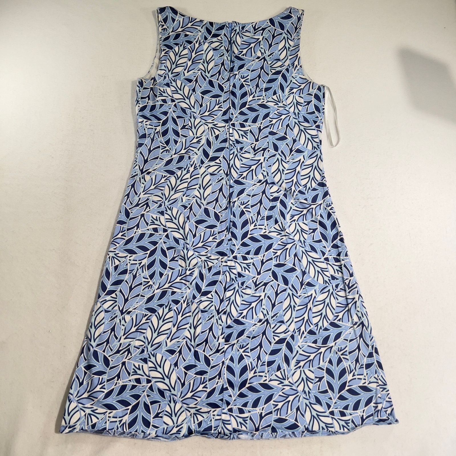 Other Bay Studio Mini Dress Sz 8 Blue White Floral Back Zip Pleat Size M / US 6-8 / IT 42-44 - 4 Thumbnail