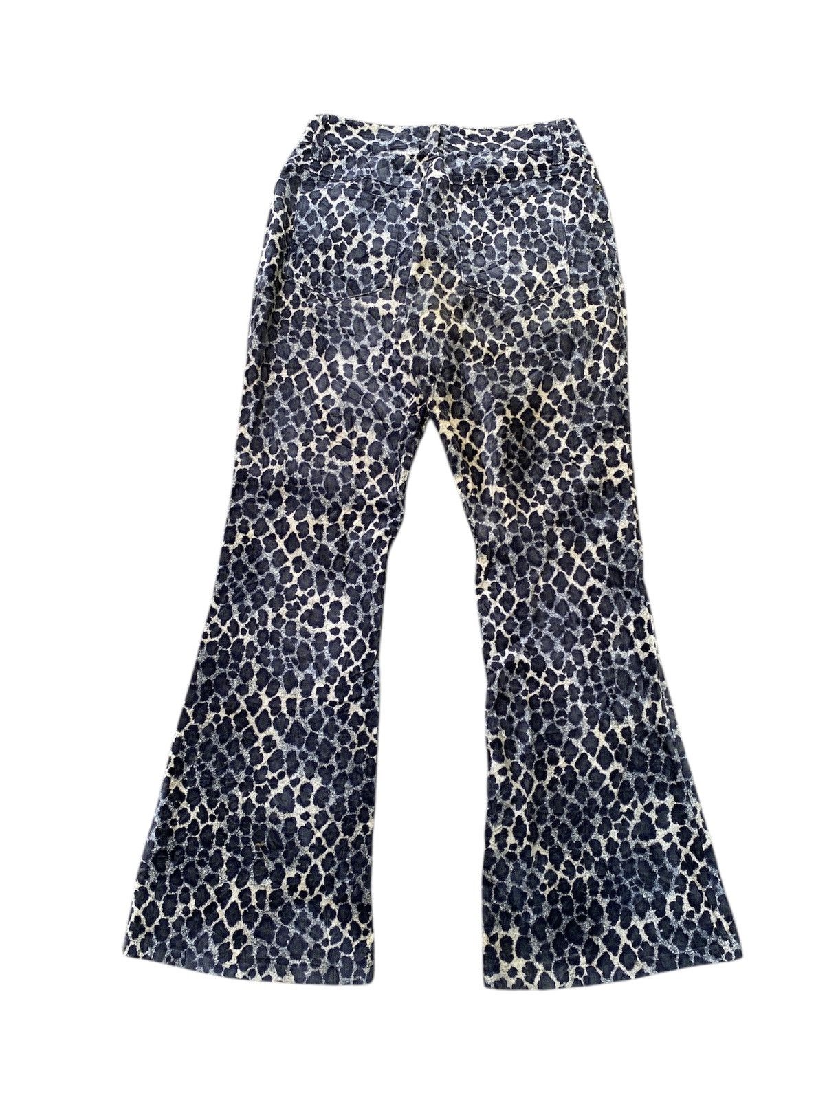 Japanese Brand Back&Forth Leopard Design Sunfaded Corduroy Flare Pant Size 27" / US 4 / IT 40 - 2 Thumbnail