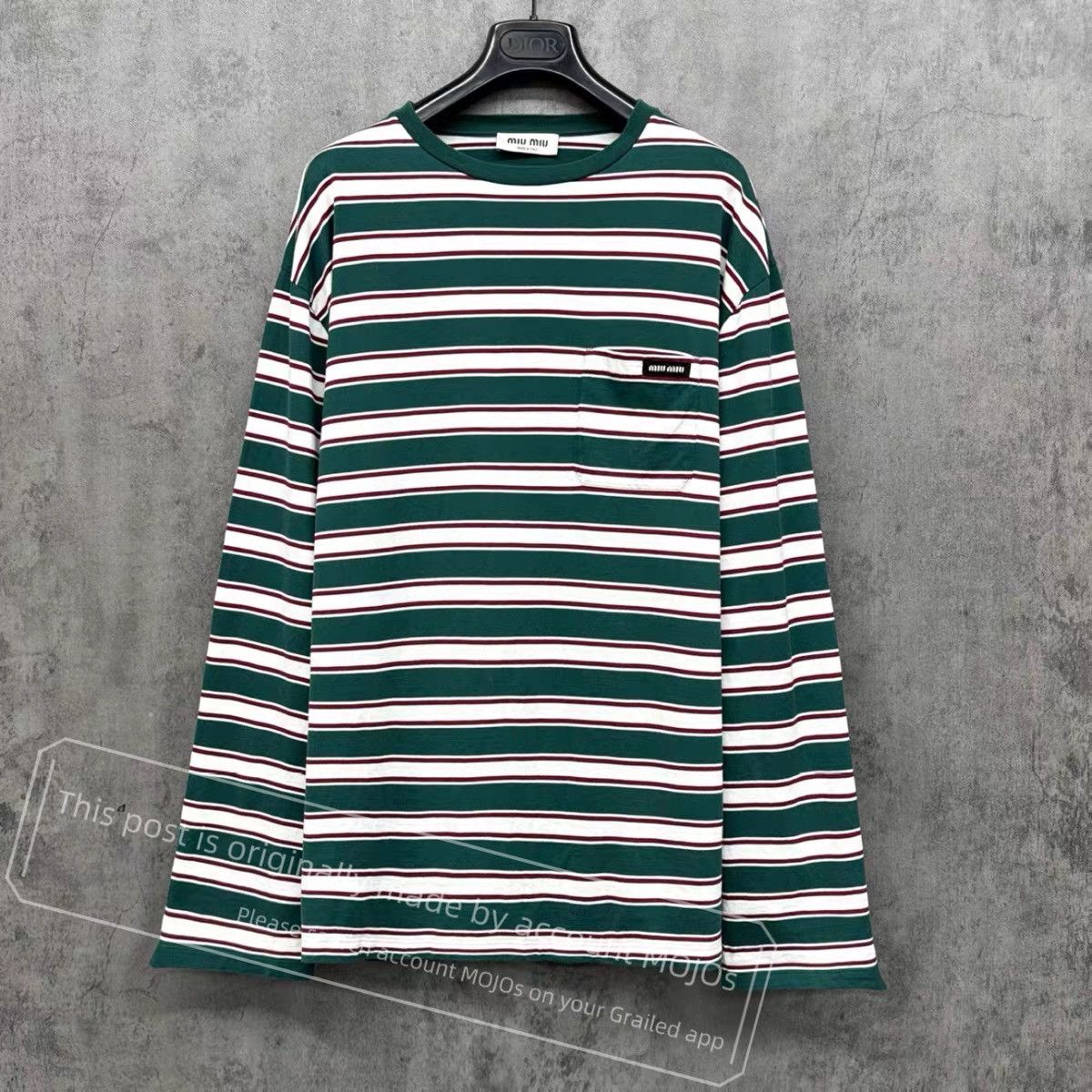 希少 05AW mens Miu Miu 切替 長袖 カットソー メンズライン Men's Miu Miu Long Sleeve T Shirts | Grailed