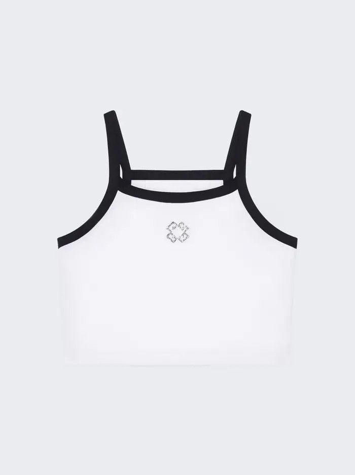 Givenchy o1w1db10326 Cropped Spaghetti Strap Tank Top in White Size M / US 6-8 / IT 42-44 - 1 Thumbnail