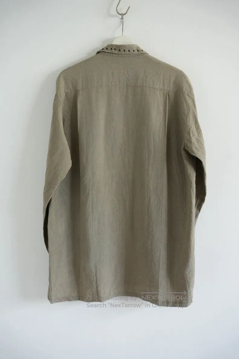 Yohji Yamamoto Yohji Yamamoto size os 90s Open Thread Neck Linen Shirt Size US M / EU 48-50 / 2 - 2 Thumbnail