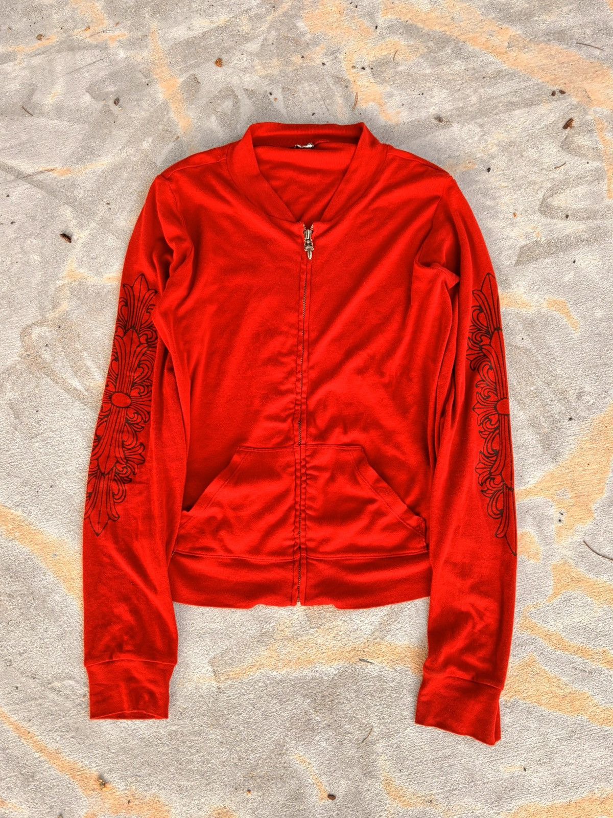 Chrome Hearts Chrome Hearts Red & Black Floral Track Zipup Size US S / EU 44-46 / 1 - 1 Thumbnail