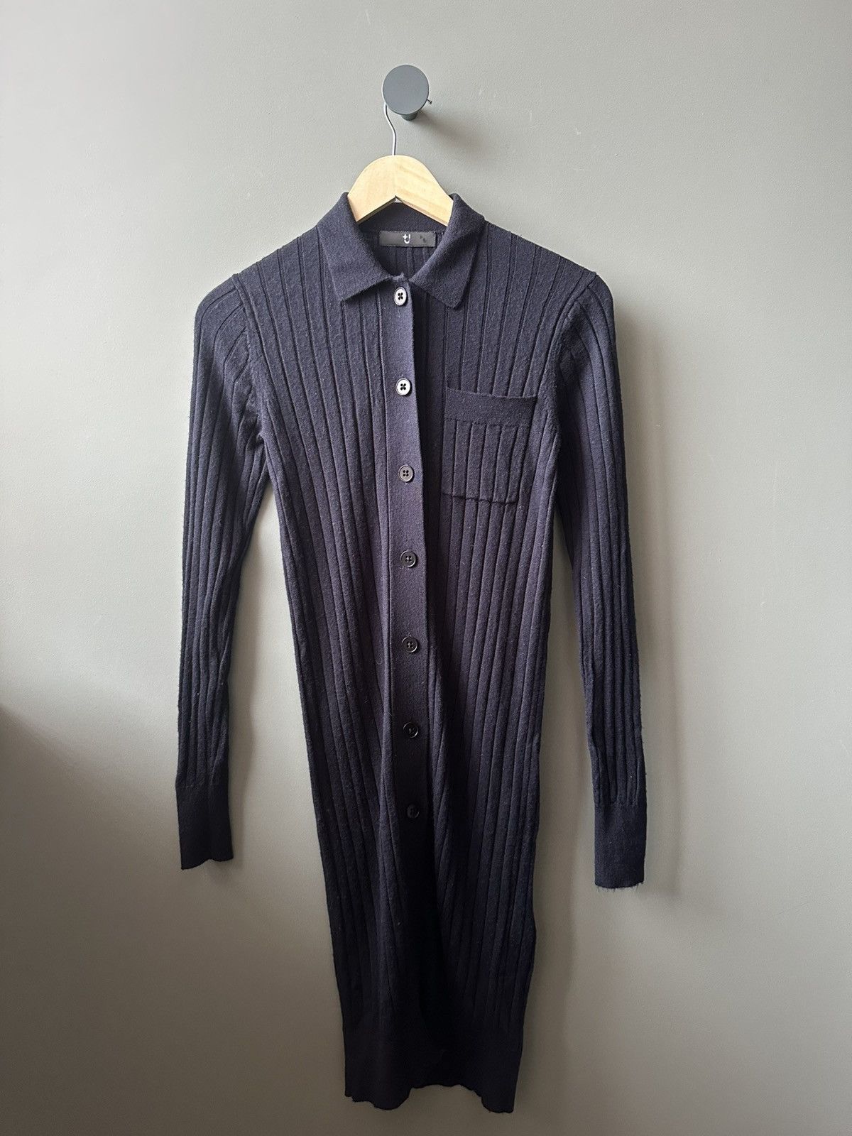 Jil Sander × Uniqlo +J Extra Fine Merino Ribbed Long-Sleeve Long Cardigan Size XS / US 0-2 / IT 36-38 - 2 Thumbnail