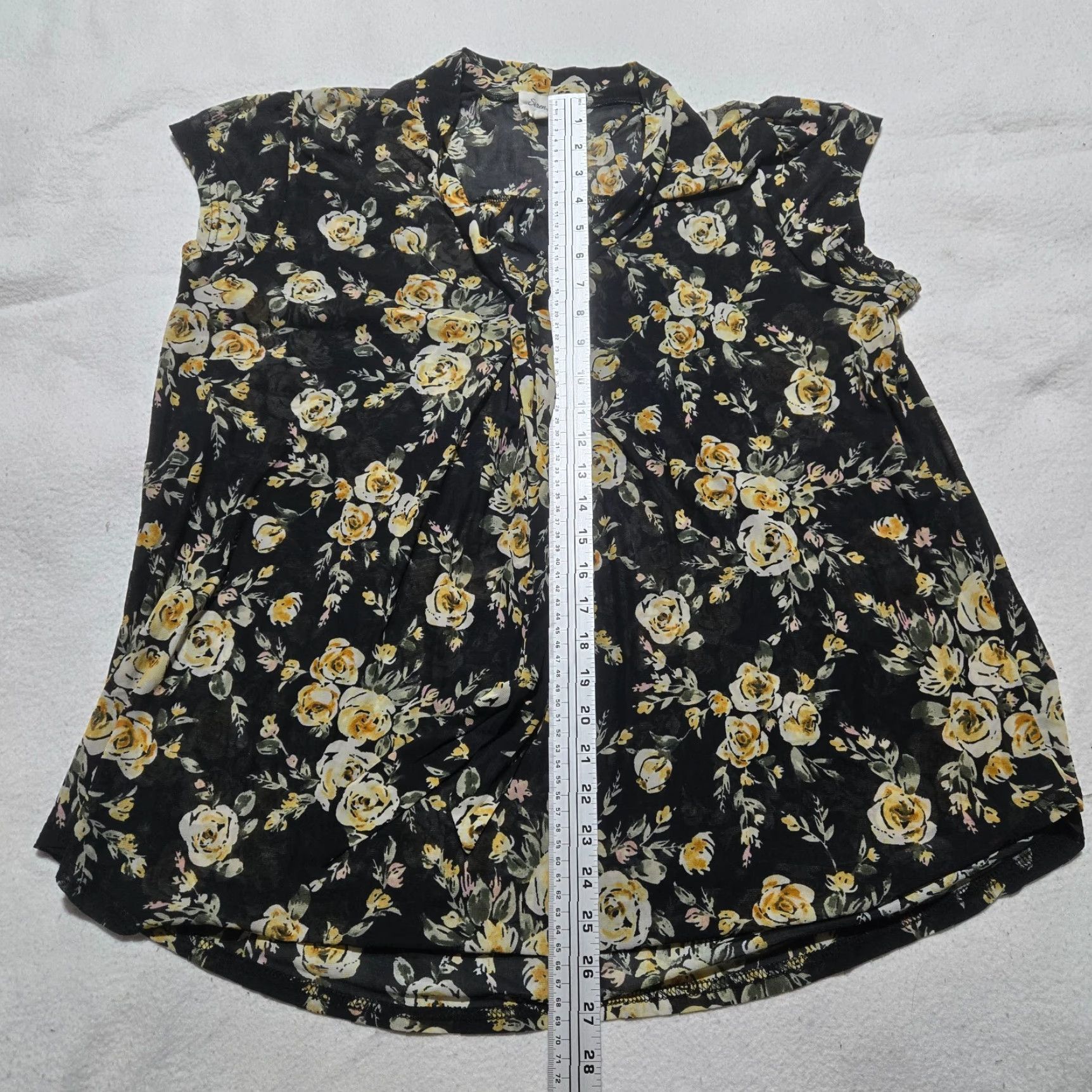 Vintage Siren Lily Shirt Womens 2X Floral Black White Cap Sleeve Round Neck T-Shirt Summer Casual 2X Womens Men? Size XXL / US 16-18 / IT 52-54 - 6 Thumbnail