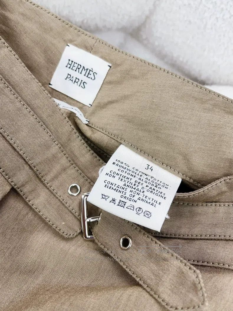 Hermes Hermes Khaki and Orange Work Pants Skirt Size 42" / US 20 - 7 Thumbnail