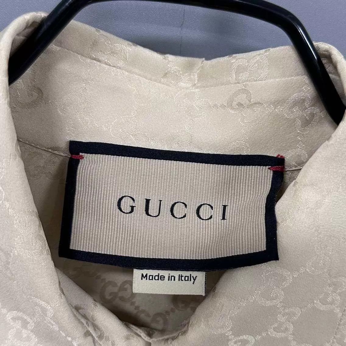 Gucci GUCCI Women's Silk GG Monogram All-Over Print Shirt Size XS / US 0-2 / IT 36-38 - 5 Thumbnail
