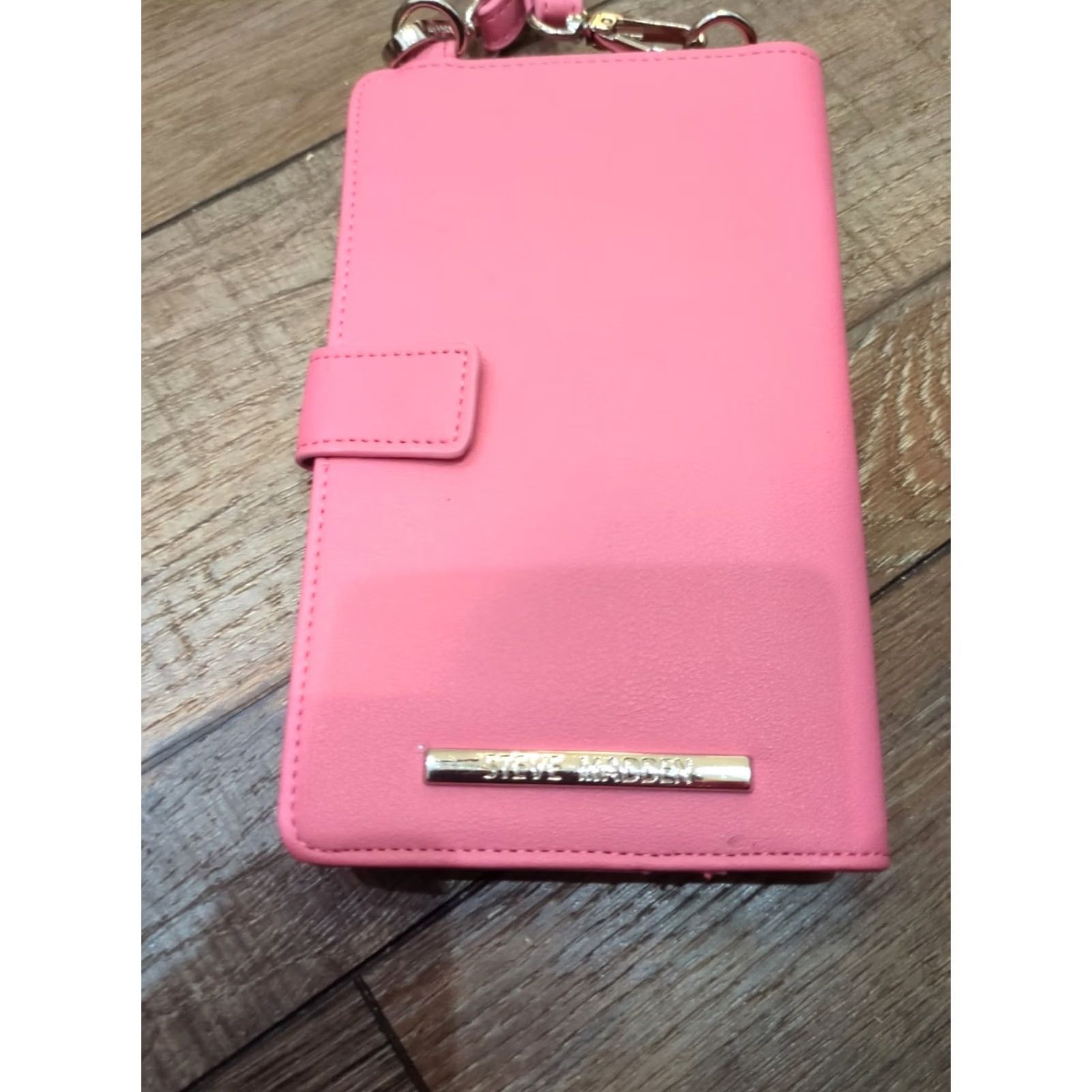 Steve Madden Steve Madden Crossbody Bag Pink Adjustable Wallet Purse Faux Leather Size ONE SIZE - 3 Thumbnail