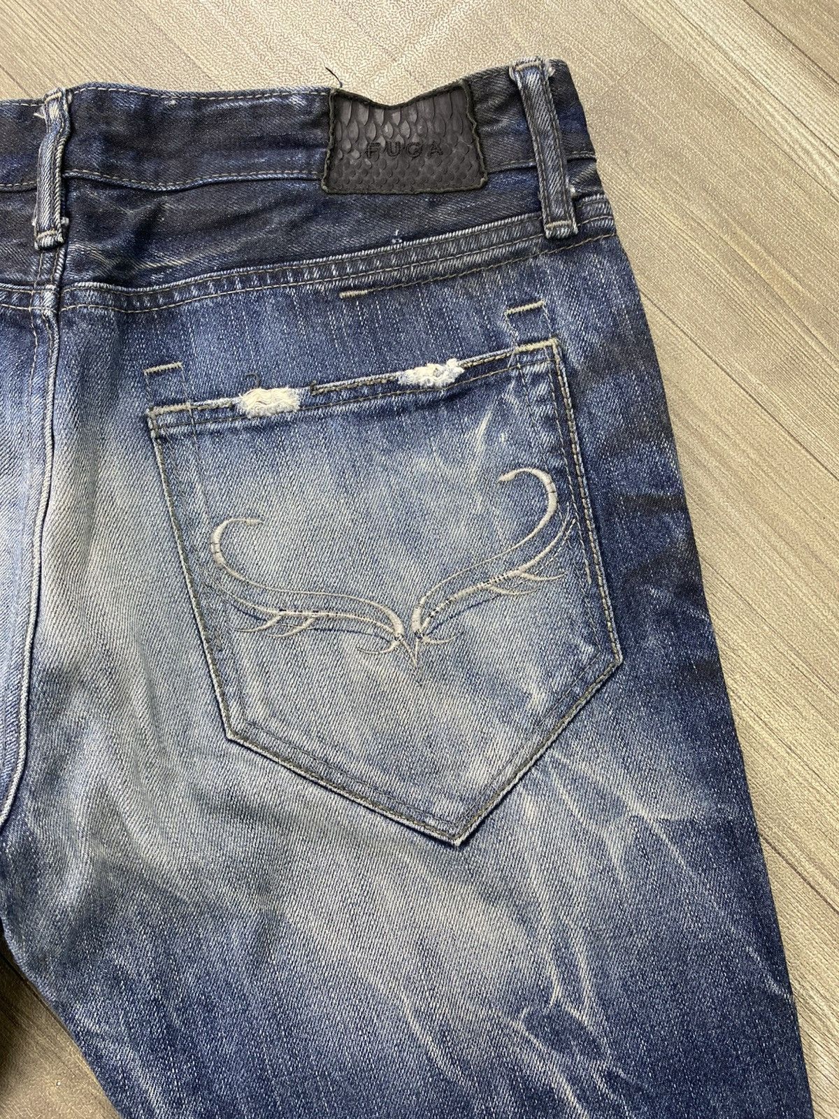 If Six Was Nine 2000s Fuga Cavarize Clawmarks Distressed Faded Flared Jeans Size US 32 / EU 48 - 16 Thumbnail