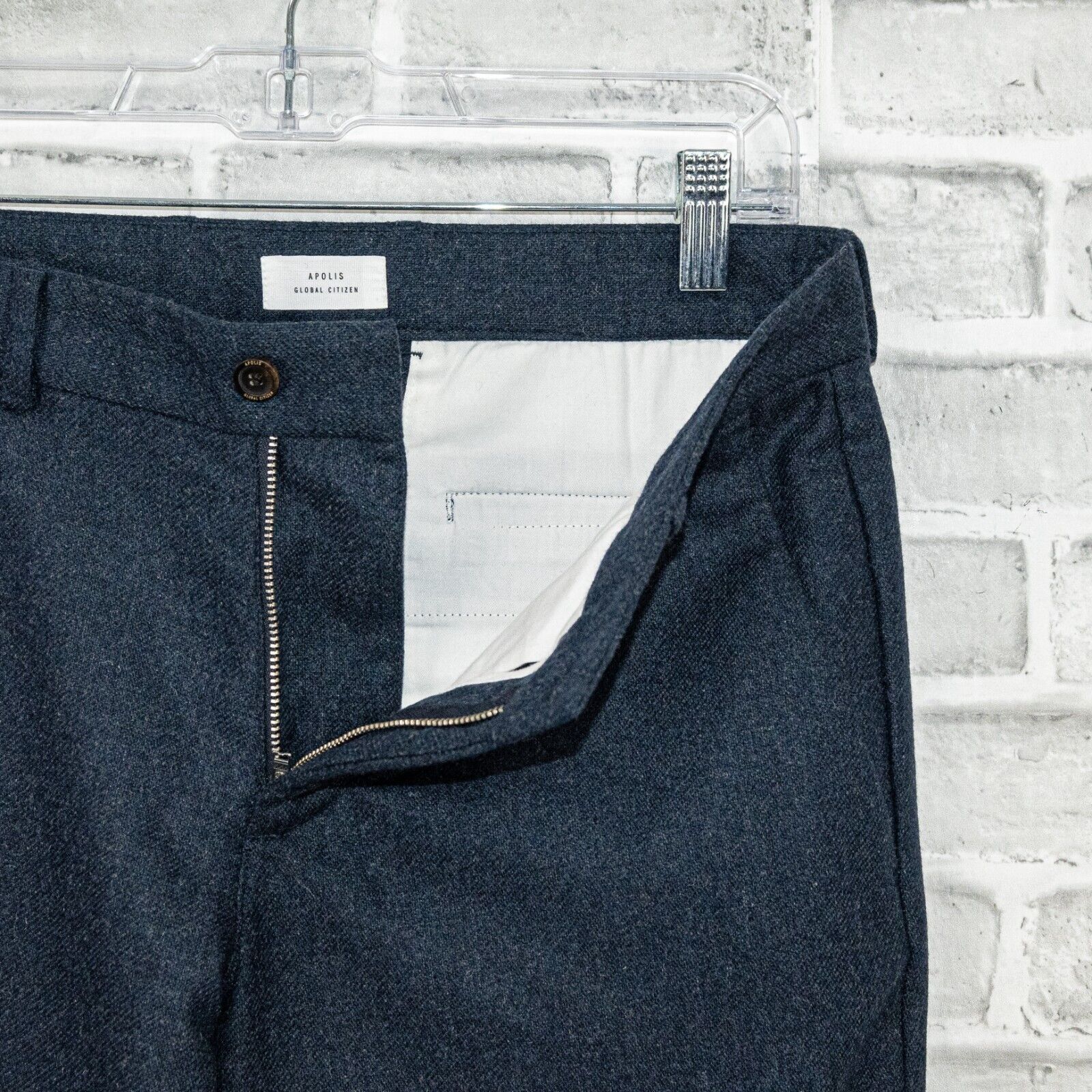 Apolis APOLIS Global Citizen Men's Wool Blend Trouser Pants Navy Size US 30 / EU 46 - 4 Thumbnail