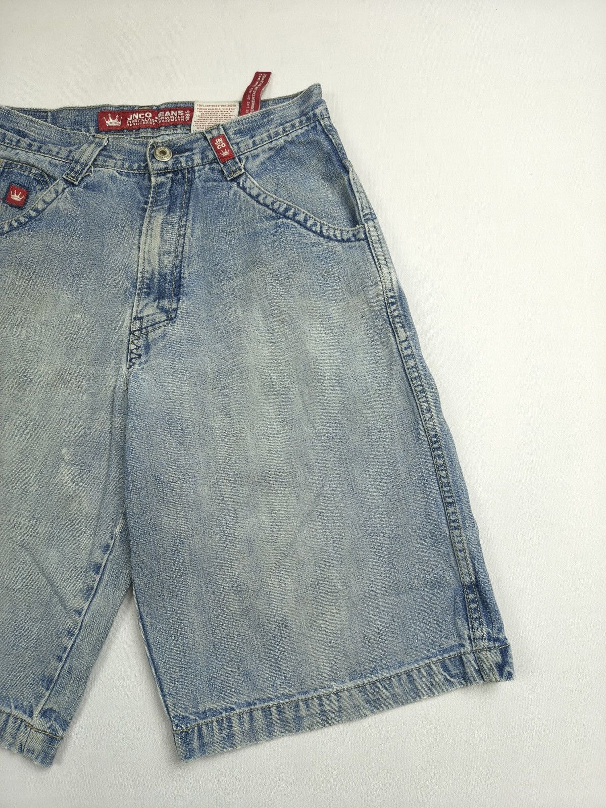 JNCO JNCO Skull print + Embroidered Baggy Jorts 💀 (070) Size US 28 / EU 44 - 7 Thumbnail