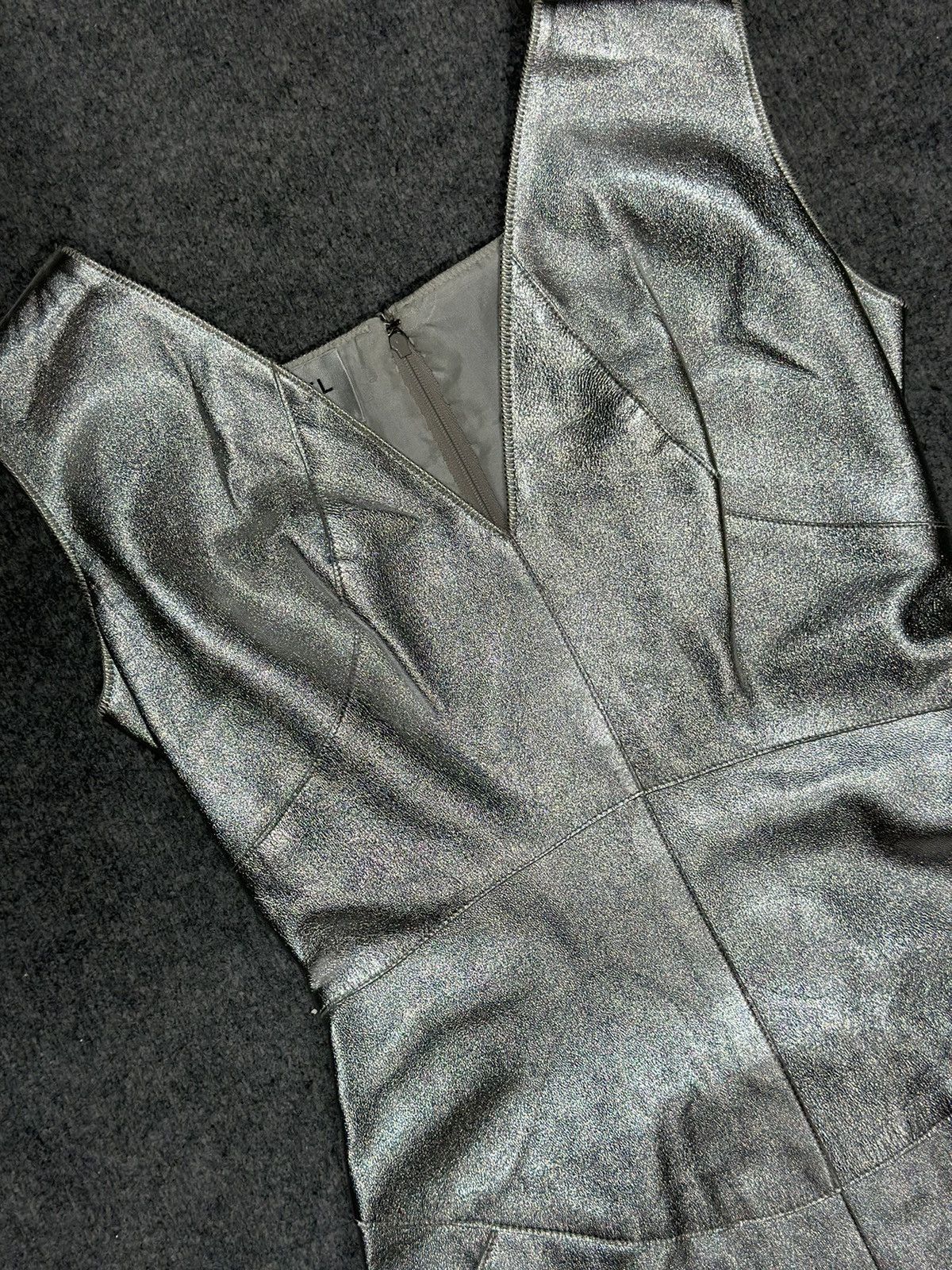 Chanel × Vintage Chanel Fall 1999 Leather & Silk Dress Size XS / US 0-2 / IT 36-38 - 3 Thumbnail