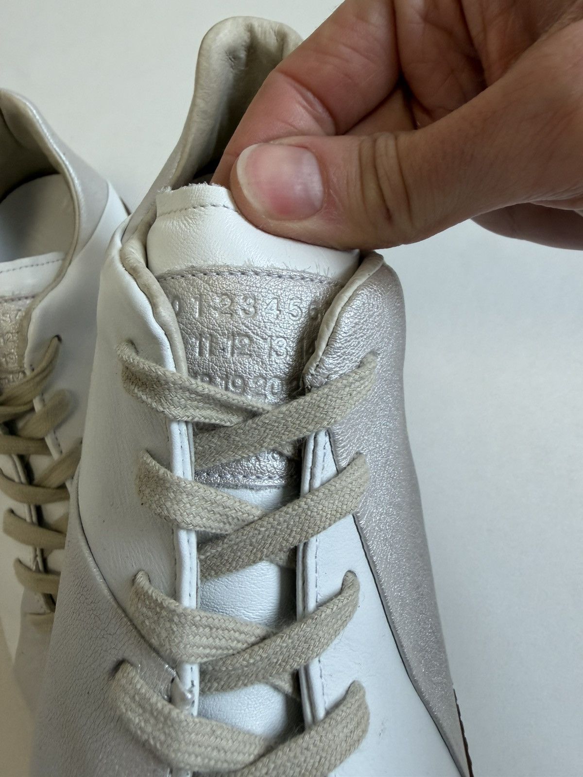 Maison Margiela S/S 10 Silver/White Striped GAT Sneakers Size US 9 / EU 42 - 8 Thumbnail