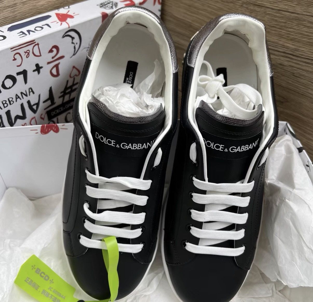 Dolce & Gabbana Dolce & Gabbana Black White Silver-Tail Sneakers J41 Size US 9.5 / EU 42-43 - 2 Thumbnail