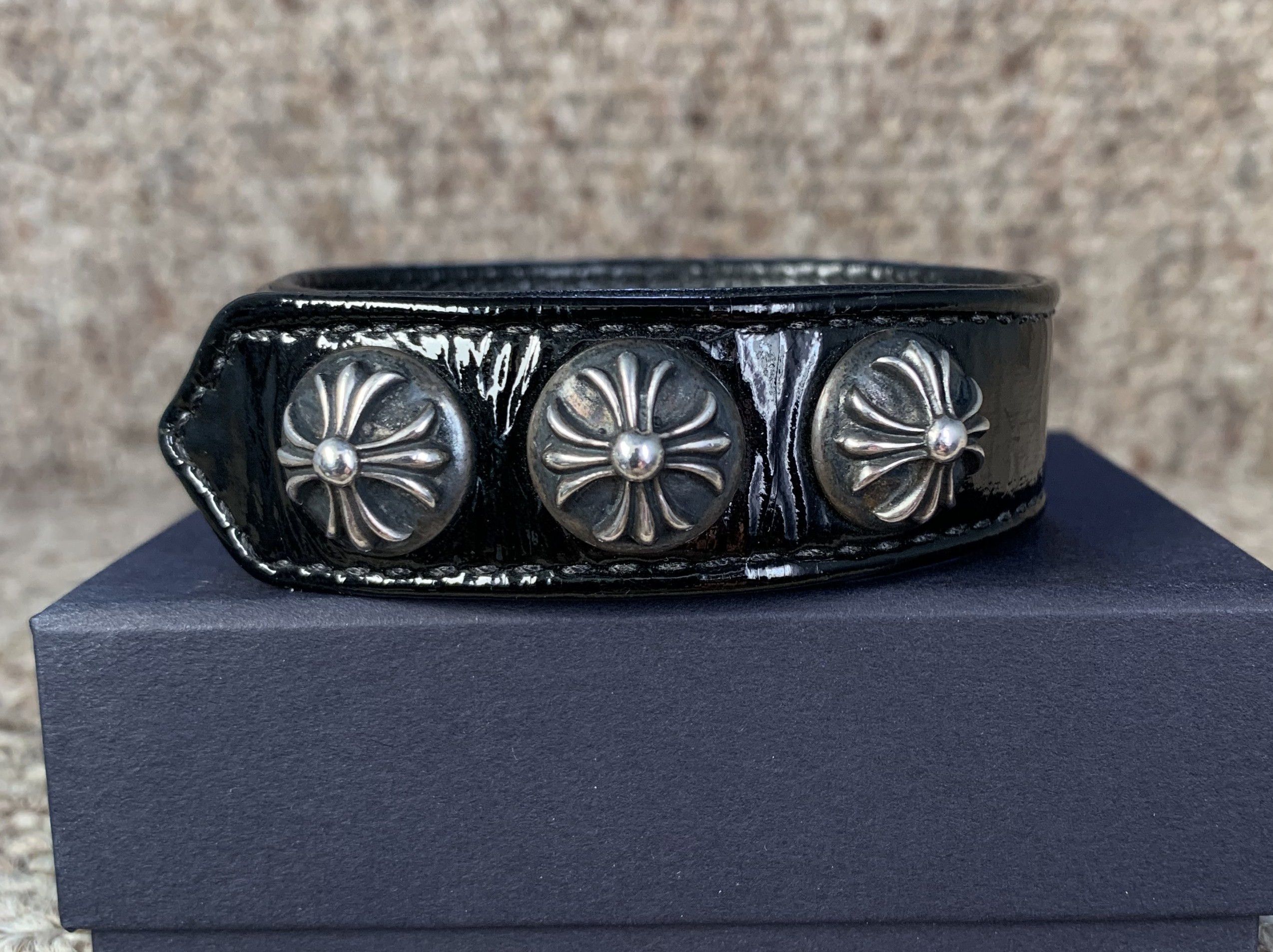 Chrome Hearts Chrome Hearts Patent Leather Silver Snap Bracelet Size ONE SIZE - 2 Thumbnail