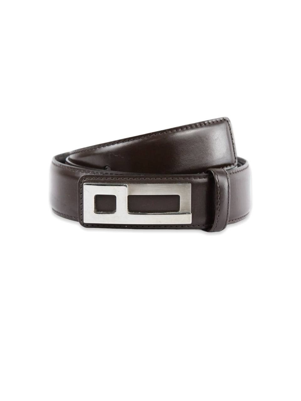 Alfred Dunhill DUNHILL Brown leather belt Size 36 - 1 Thumbnail