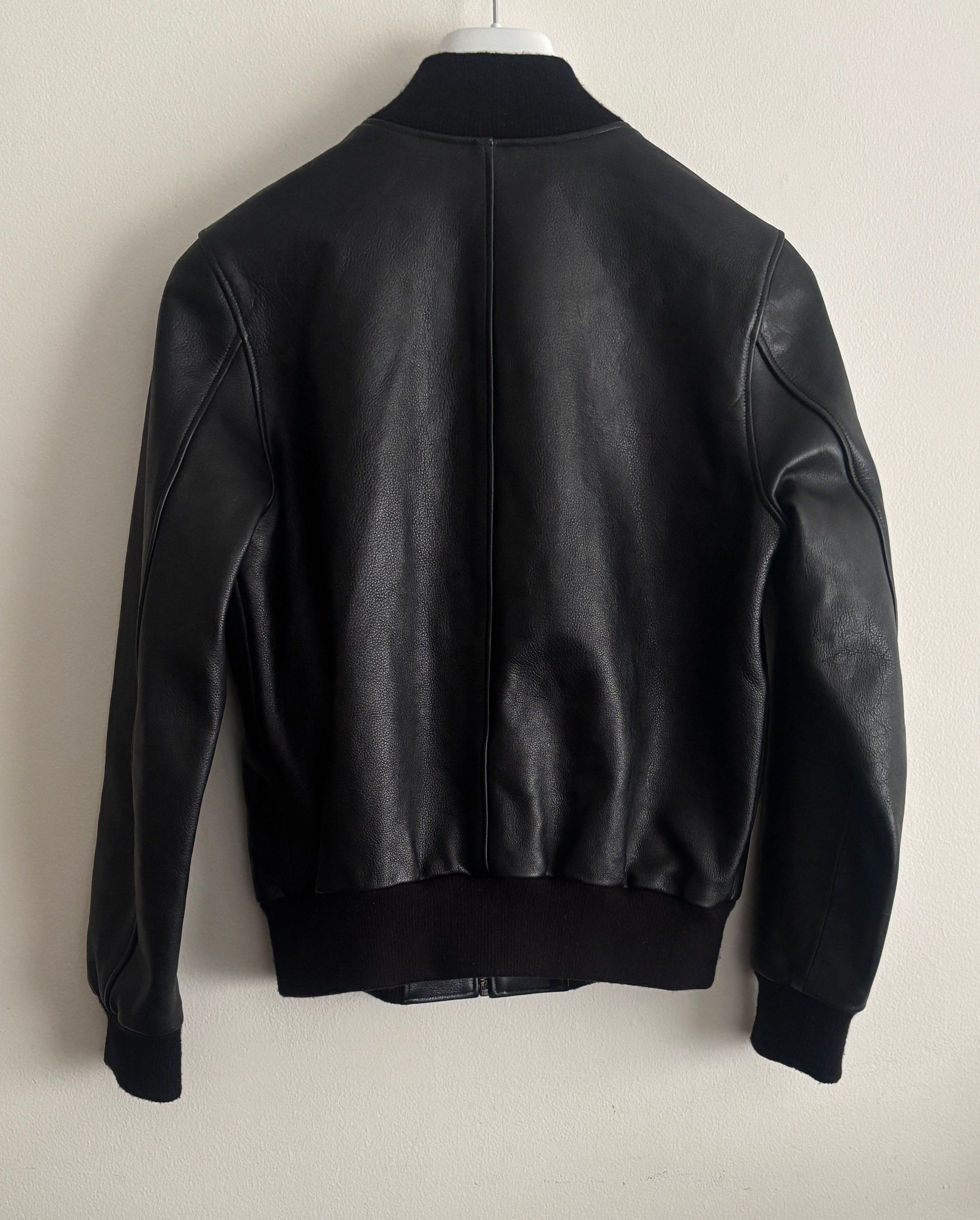 Roots $580 Black Pebbled Leather Bomber Jacket - 6 Size M / US 6-8 / IT 42-44 - 8 Thumbnail