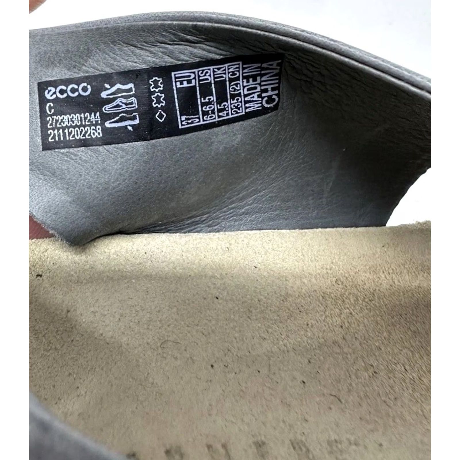 Ecco ECCO CORKSPHERE Gray Leather Strap Wedge Sandals Women 37 US 6 Size US 6 / IT 36 - 7 Thumbnail