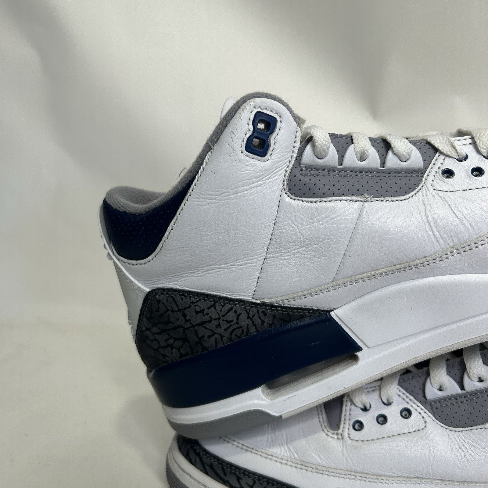 Jordan Brand Nike Air Jordan 3 Retro “White Midnight Navy Cement Grey” Size US 13 / EU 46 - 9 Thumbnail