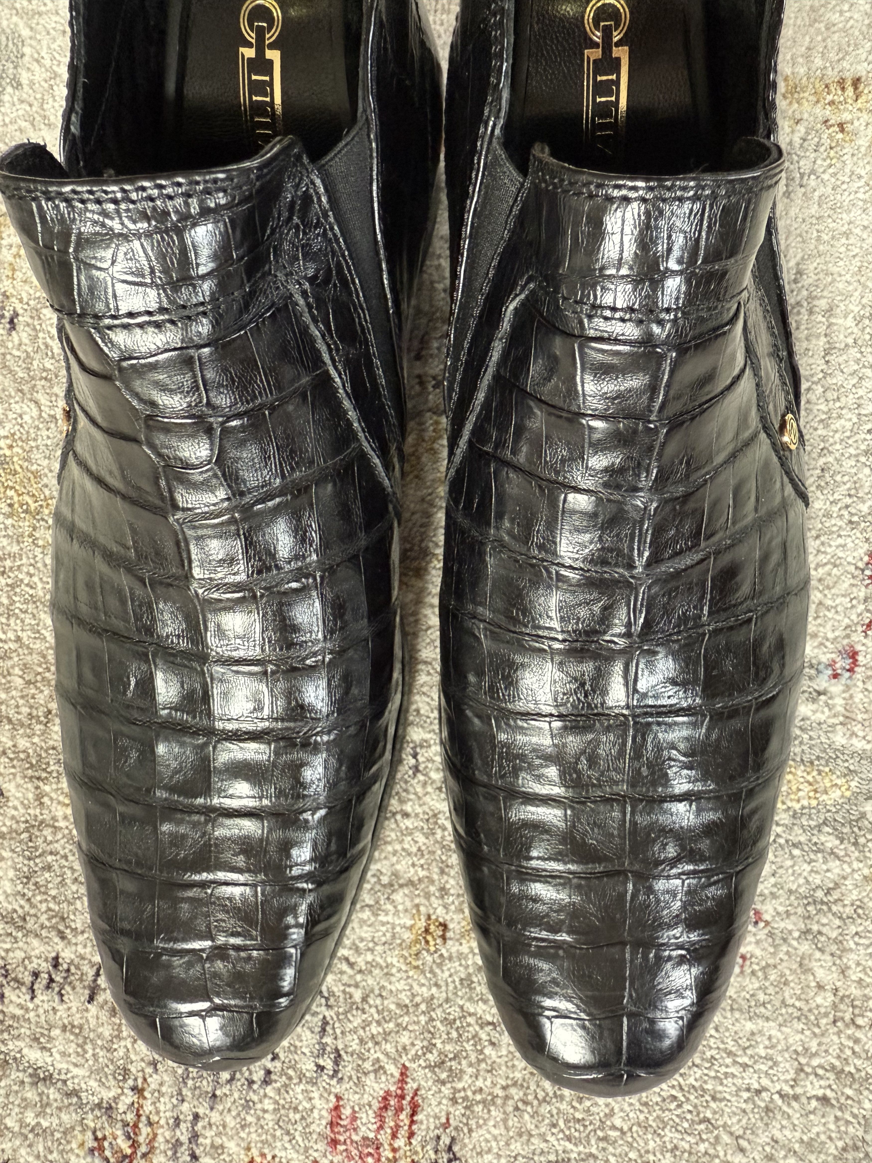 Zilli ZILLI Crocodile Leather Chelsea Boots, Insulated inside Size US 7.5 / EU 40-41 - 2 Thumbnail