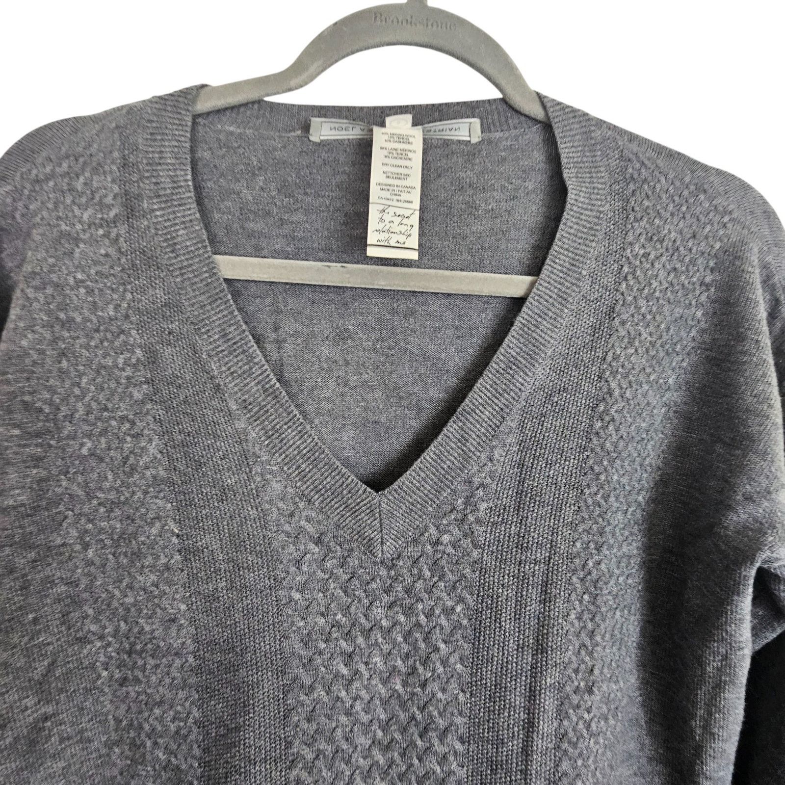 NOLLEY'S Noel Asmar Wool Cashmere V-Neck Sweater S Equestrain Preppy Size S / US 4 / IT 40 - 2 Thumbnail