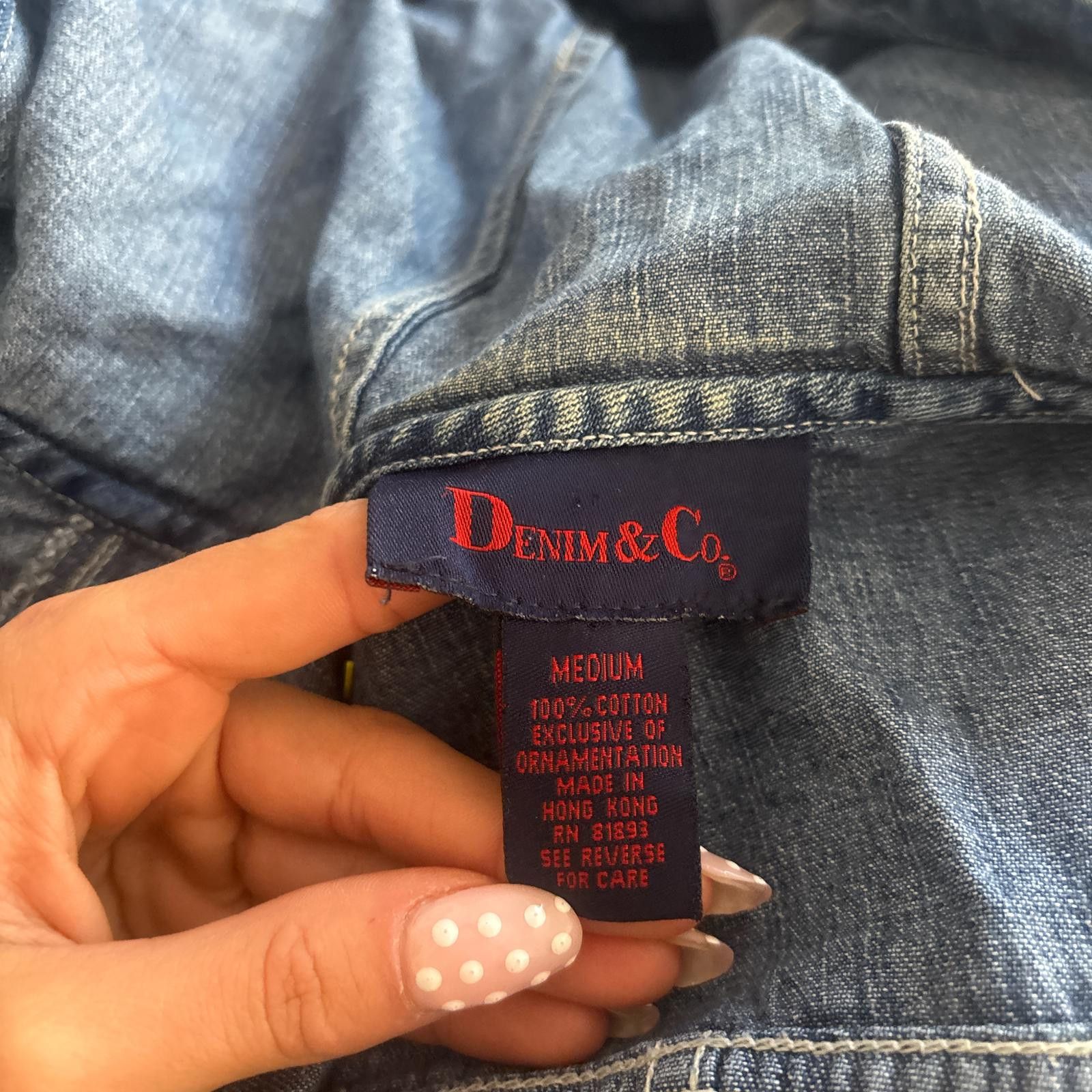 Denim & Co. vintage denim zip up cozy hoodie Size M / US 6-8 / IT 42-44 - 5 Thumbnail