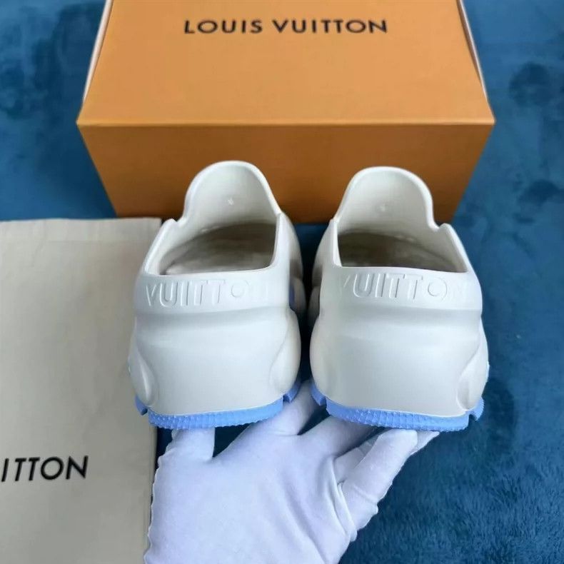 Louis Vuitton Louis Vuitton Shark Platform Slippers White Blue-2506 Size US 9 / EU 42 - 4 Thumbnail
