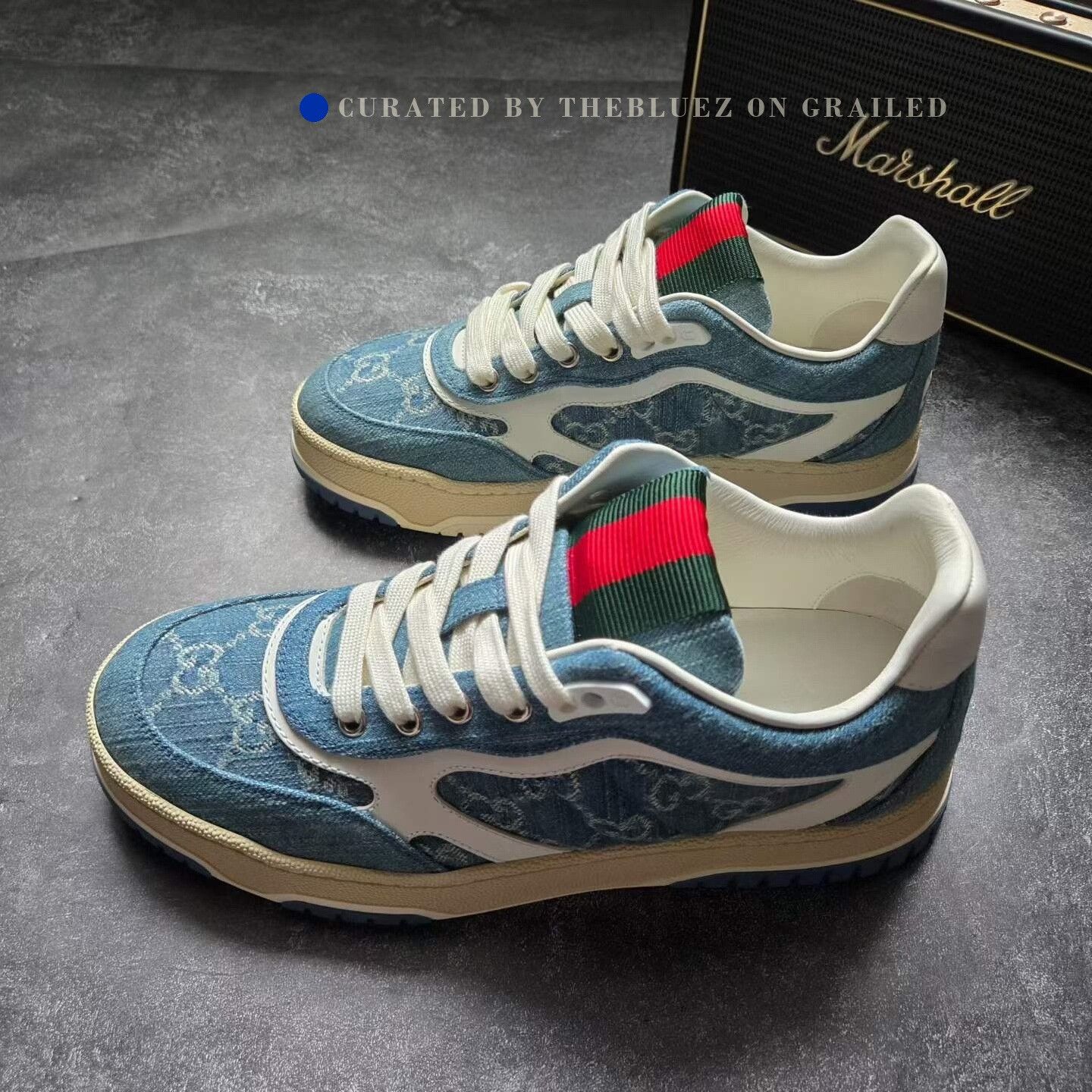 Gucci Gucci Re-Web Denim Sneakers Size US 7.5 / IT 37.5 - 1 Thumbnail