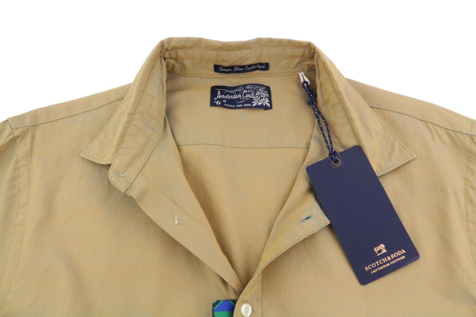 Scotch & Soda M Brown Holographic Button-Up Shirt 89045 Size US M / EU 48-50 / 2 - 5 Thumbnail