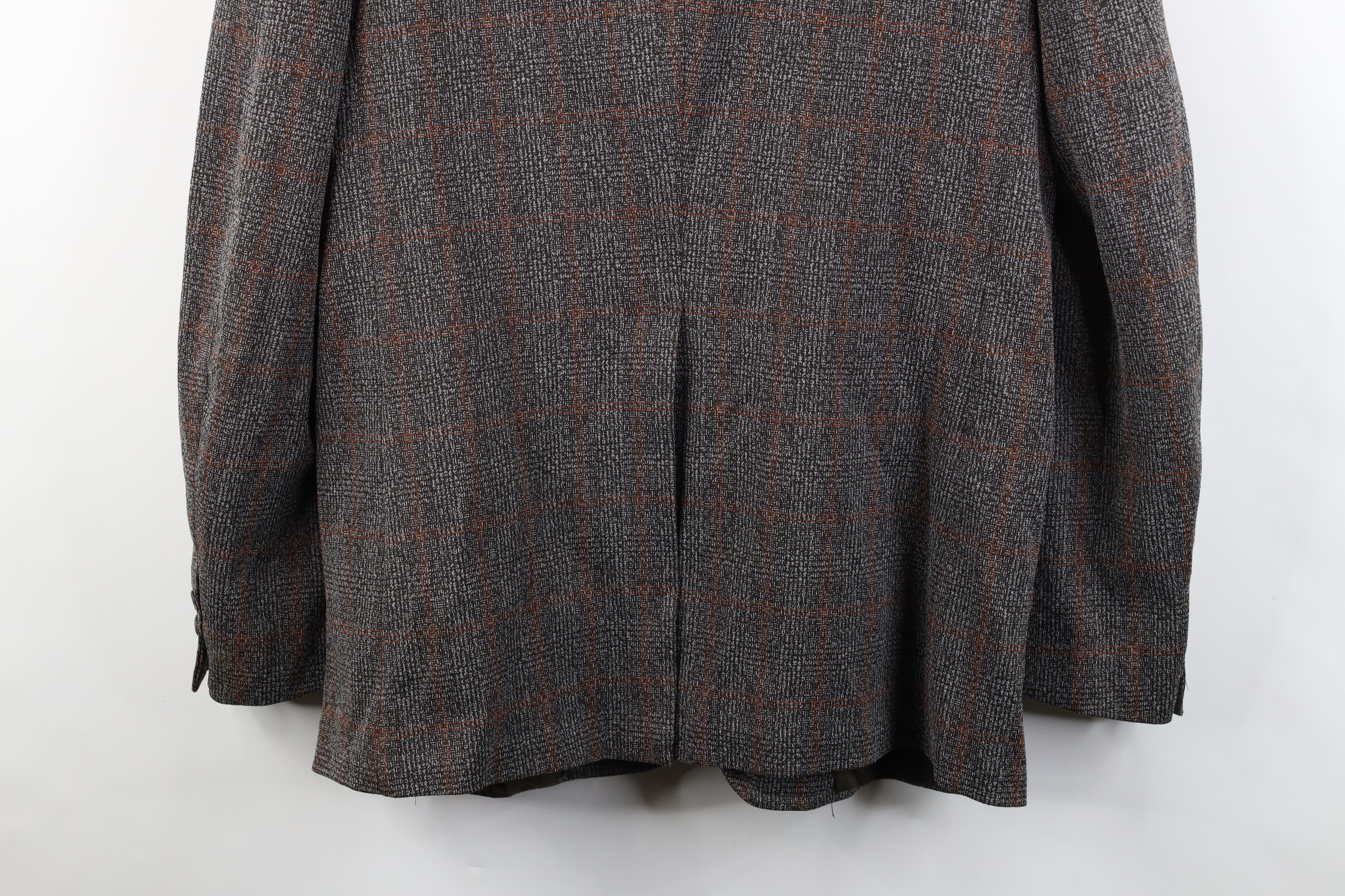 Vintage Vintage 70s Streetwear Plaid Knit Suit Coat Blazer Jacket Size US XL / EU 56 / 4 - 15 Thumbnail