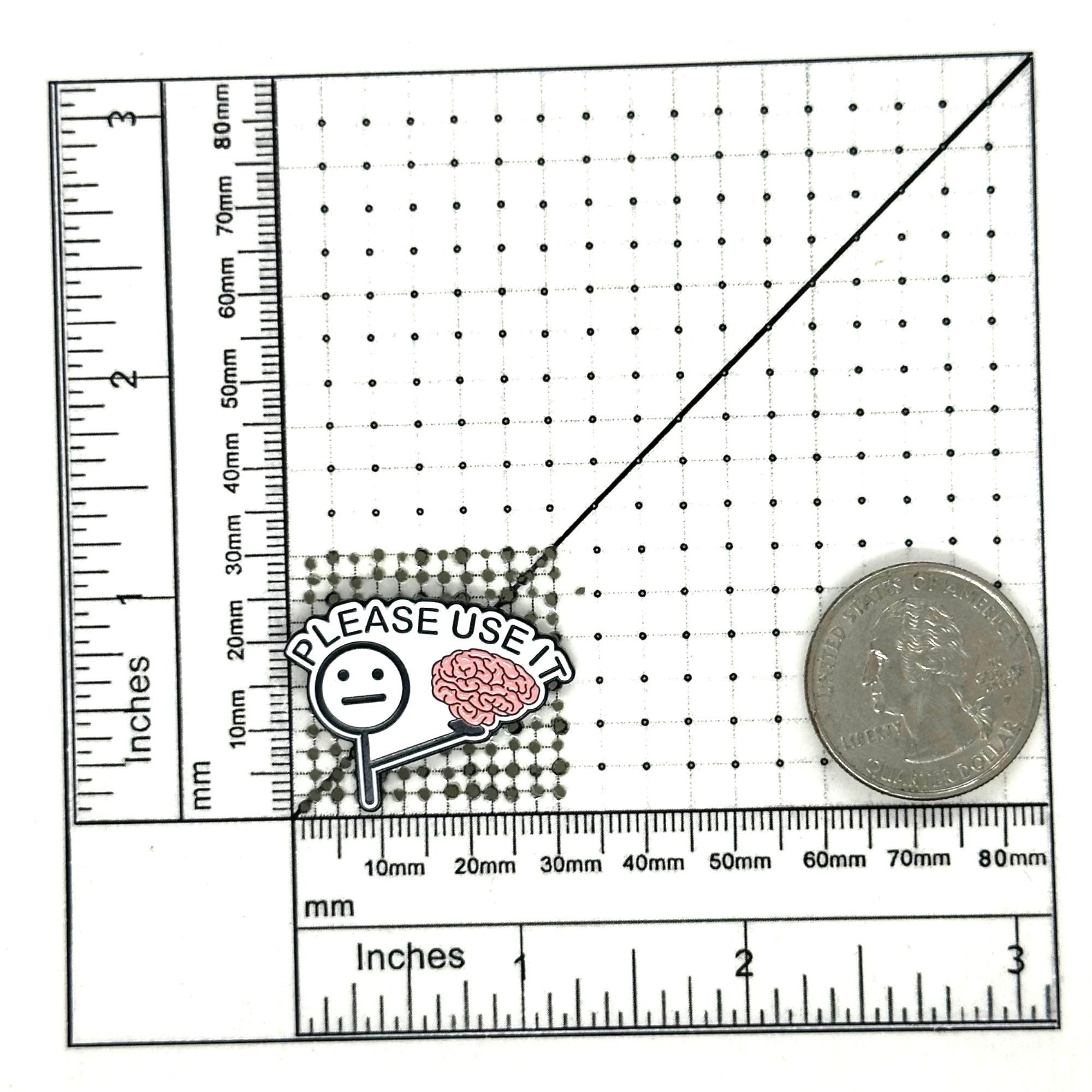 Other ⭐"Please Use It" Enamel Pin Broch With Brain Design Fun & T Size ONE SIZE - 5 Thumbnail