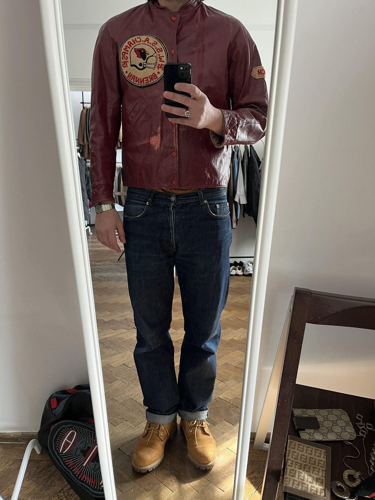 Other Vintage 70’s leather varsity jacket Size US M / EU 48-50 / 2 - 7 Thumbnail