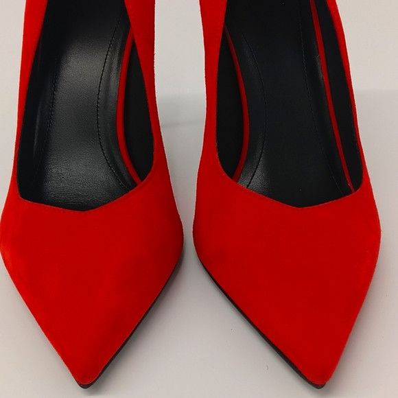 Balmain Balmain Women's Red Ruby Decollete Stiletto Heels - EU37/US7 Size US 7 / IT 37 - 8 Thumbnail