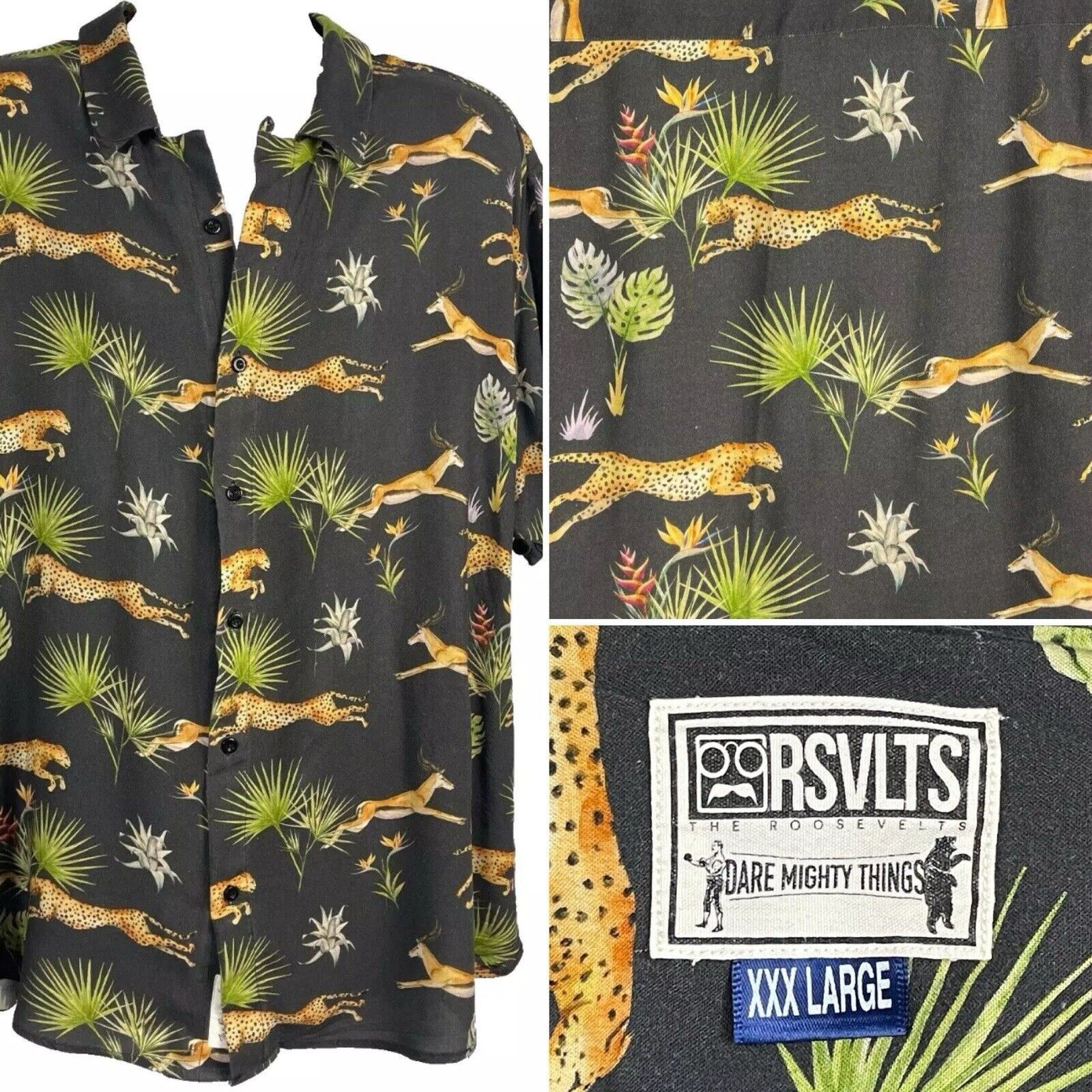 Other Cheetah Gazelle The Hunt RSVLTS Bowling Shirt 3XL Size US XXL / EU 58 / 5 - 1 Thumbnail