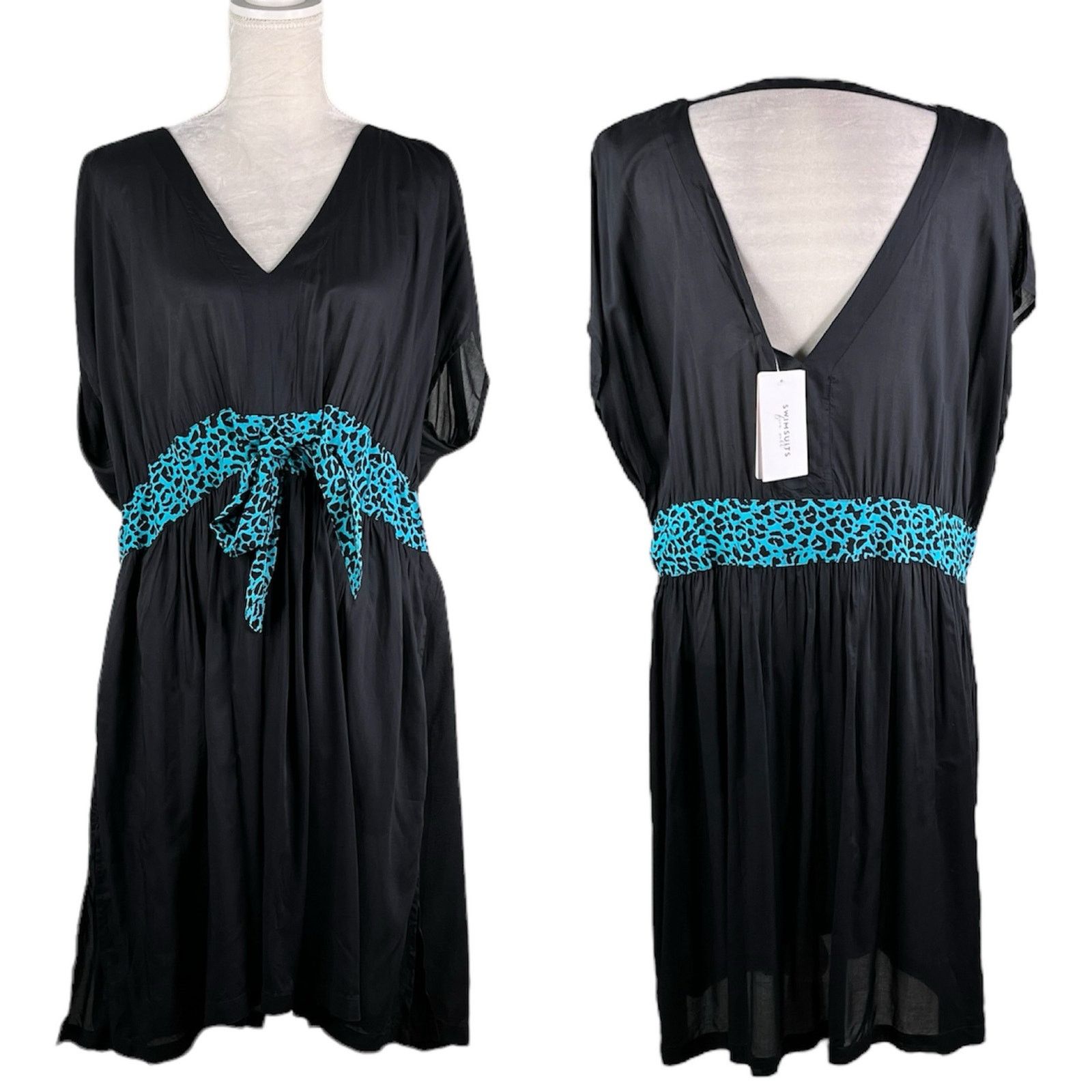 Other Swimsuits For All Coverup Dress 14/16 Black Belt New Size XL / US 12-14 / IT 48-50 - 1 Thumbnail
