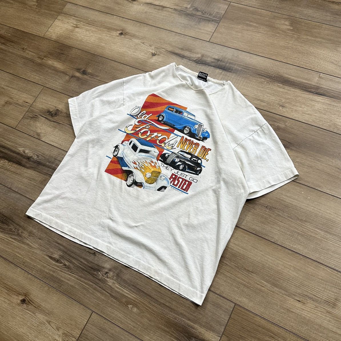 Fruit Of The Loom Vintage 1988 Ford Racing Single Stitch Graphic Tee Size US XL / EU 56 / 4 - 3 Thumbnail