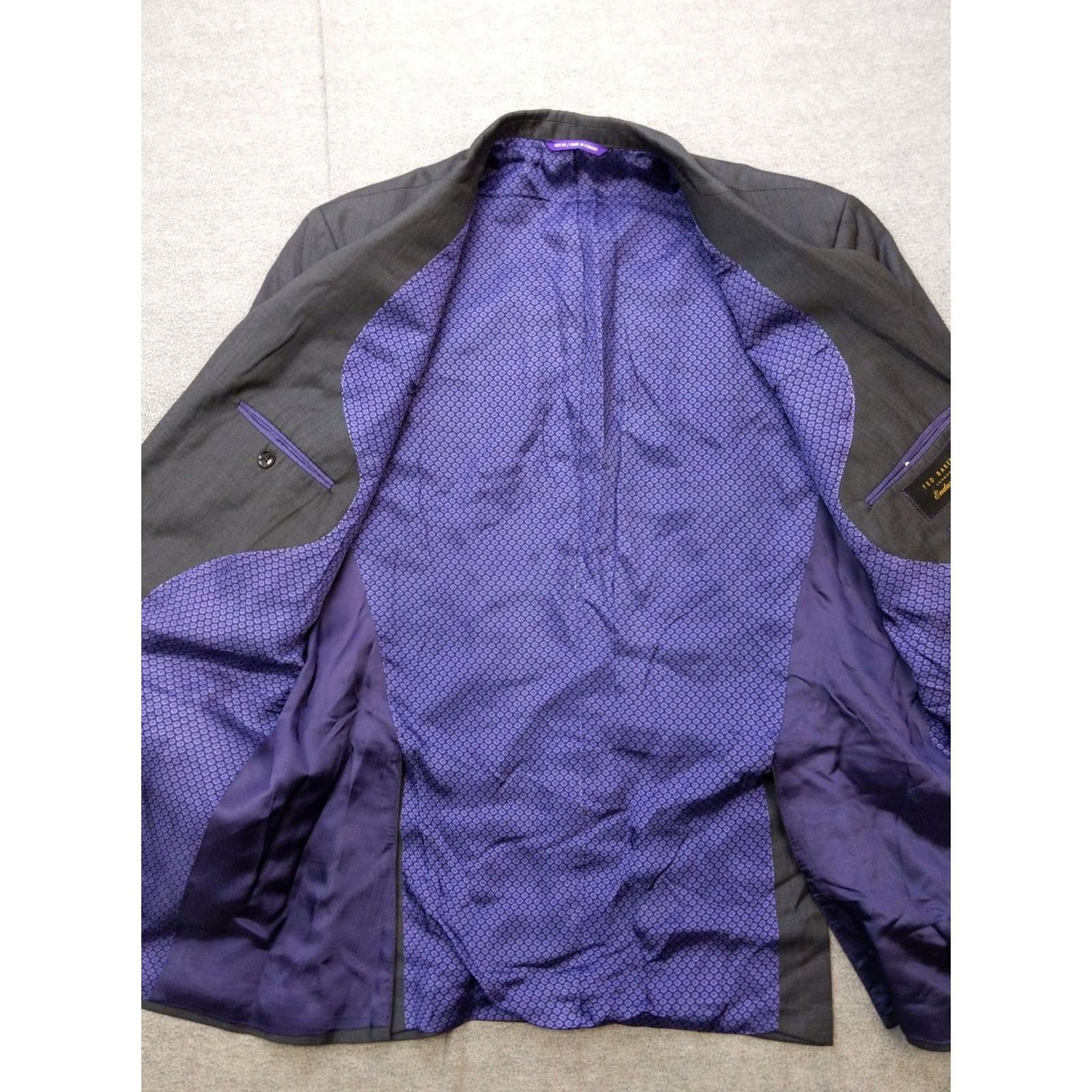 Ted Baker Ted Baker Blazer Mens 44L Gray Wool Endurance Suit Jacket Lined Canada Classic Size 44R - 6 Thumbnail