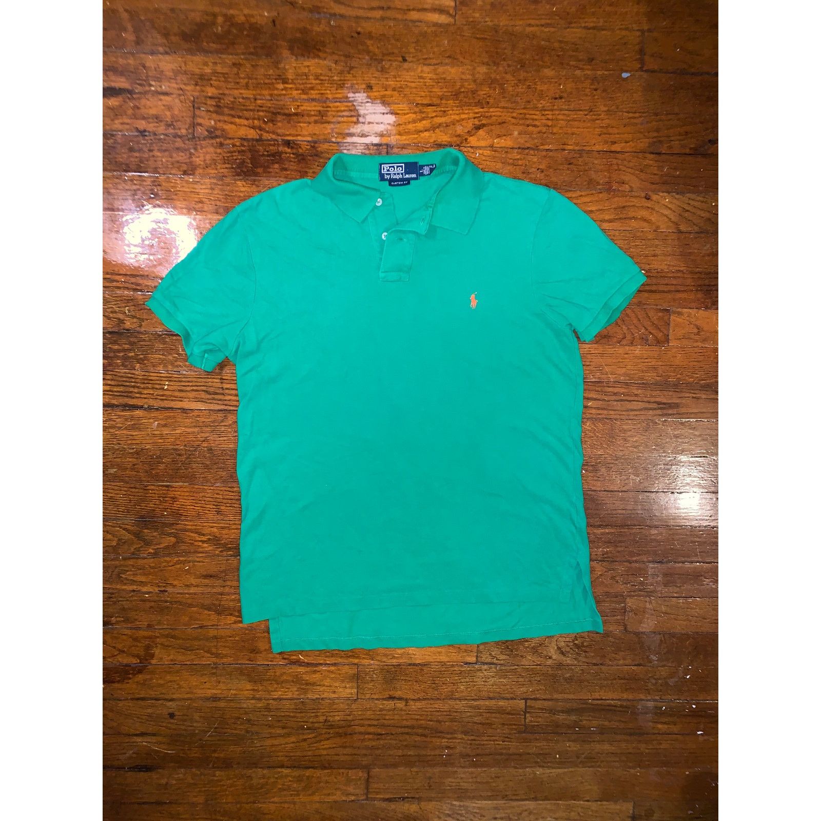 Polo Ralph Lauren × Vintage Vtg Polo Ralph Lauren Polo Shirt Large Green Pony Logo USA Size US L / EU 52-54 / 3 - 1 Thumbnail