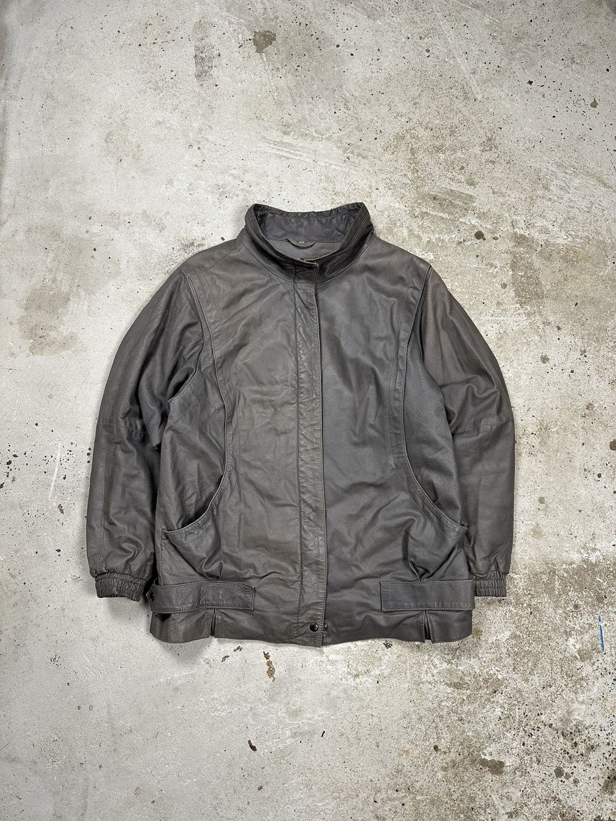 Japanese Brand Vintage y2k Grey Genuine Leather Jacket Size US M / EU 48-50 / 2 - 1 Thumbnail
