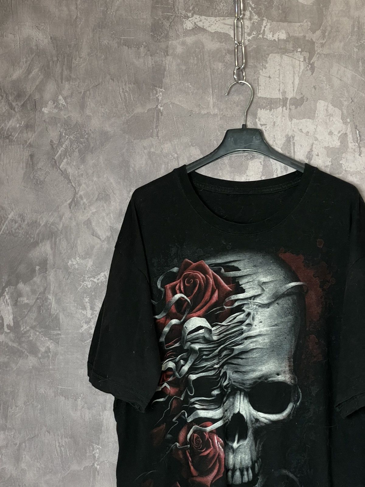 Other Vintage Y2k Skull Cross Spiral T Shirt Overprinted AOP Size US L / EU 52-54 / 3 - 6 Thumbnail