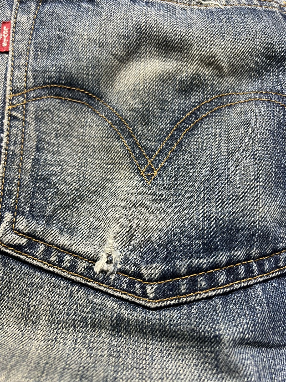 Levi's × Levi's Vintage Clothing 💥Baggy💥Vintage 90’s -00’ Levis 503 Mud Wash Distress Jeans Size US 35 - 17 Thumbnail