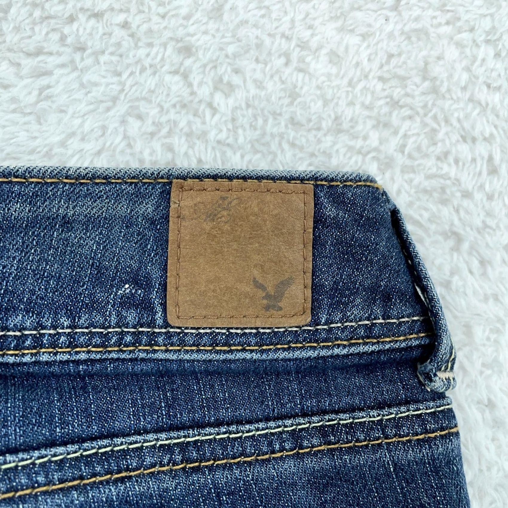 American Eagle Outfitters American Eagle Jeans Womens 10 Slim Distressed Bootcut Denim Blue 34x32 Stretch Cotton Spandex Size 32" / US 10 / IT 46 - 5 Thumbnail