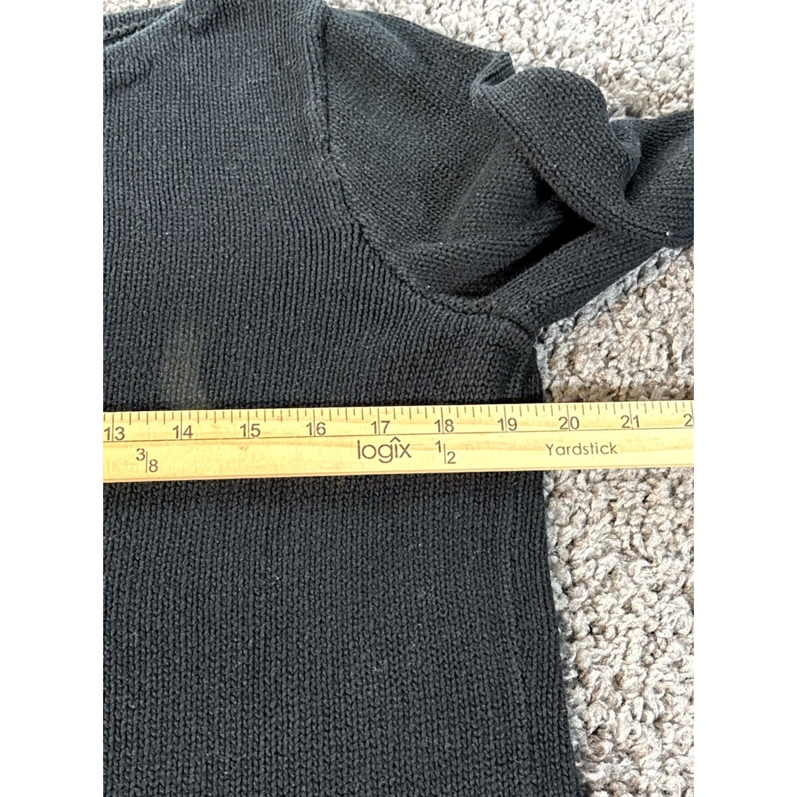 Ralph Lauren VINTAGE Ralph Lauren Boat Neck Sweater Mercerized Black Cotton Womens L Knit 3/4 Sleeve Size L / US 10 / IT 46 - 3 Thumbnail