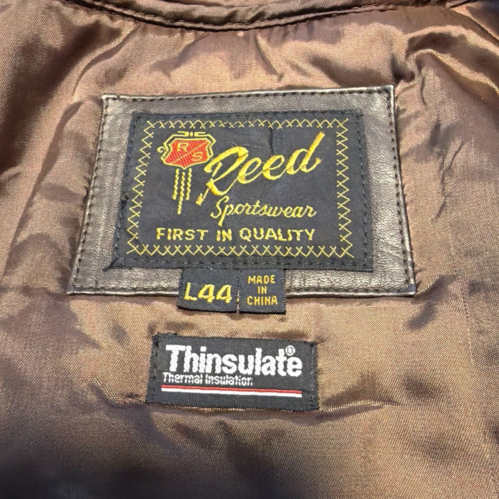 Vintage VTG 90s REED Sportswear Aviator Bomber Leather Jacket L44 Brown Thinsulate Liner Mens Jacket Size US S / EU 44-46 / 1 - 4 Thumbnail