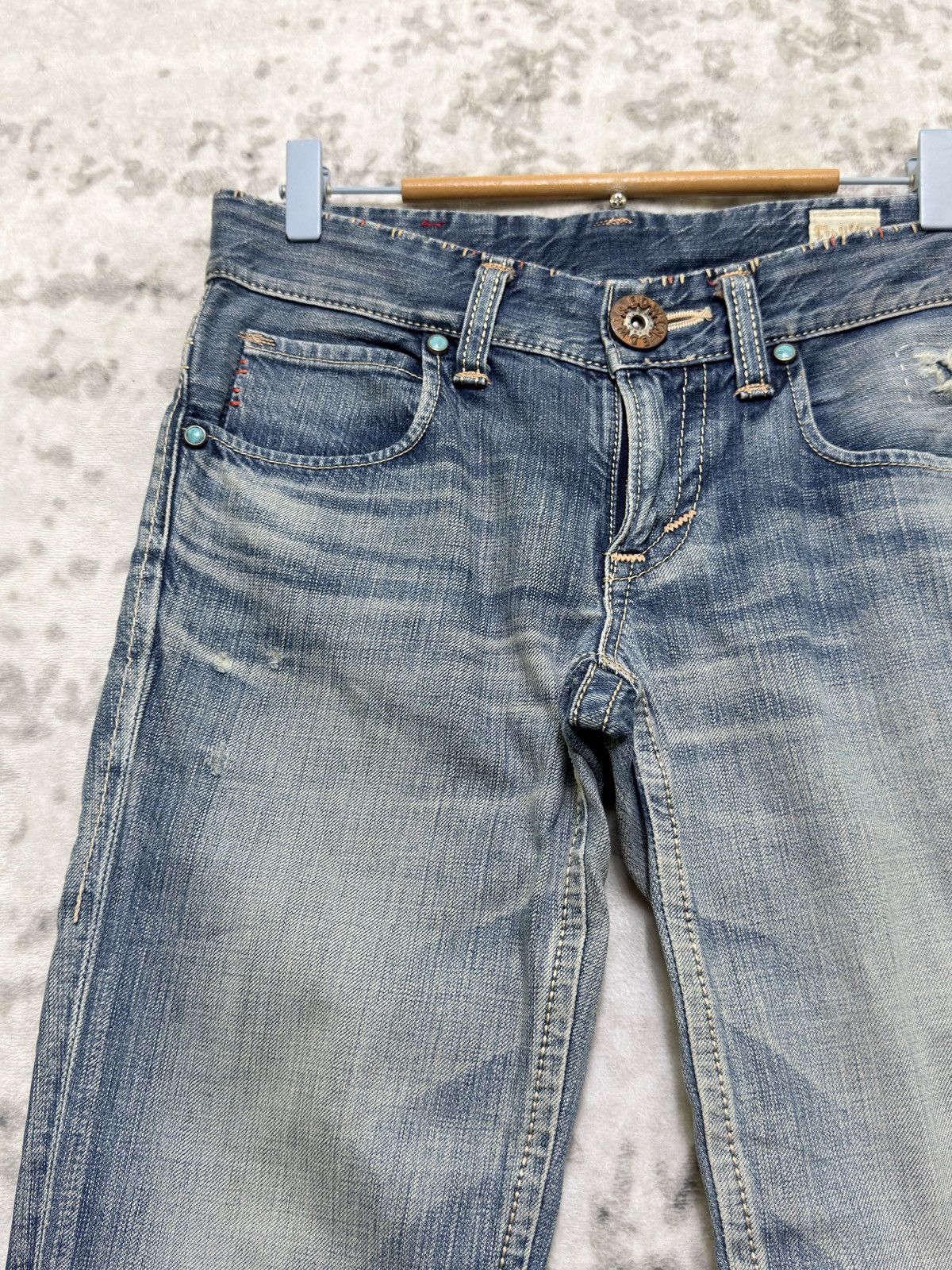 Edwin Vintage Edwin Distressed Blue Washed Low Rise Denim Jeans Size US 29 - 4 Thumbnail