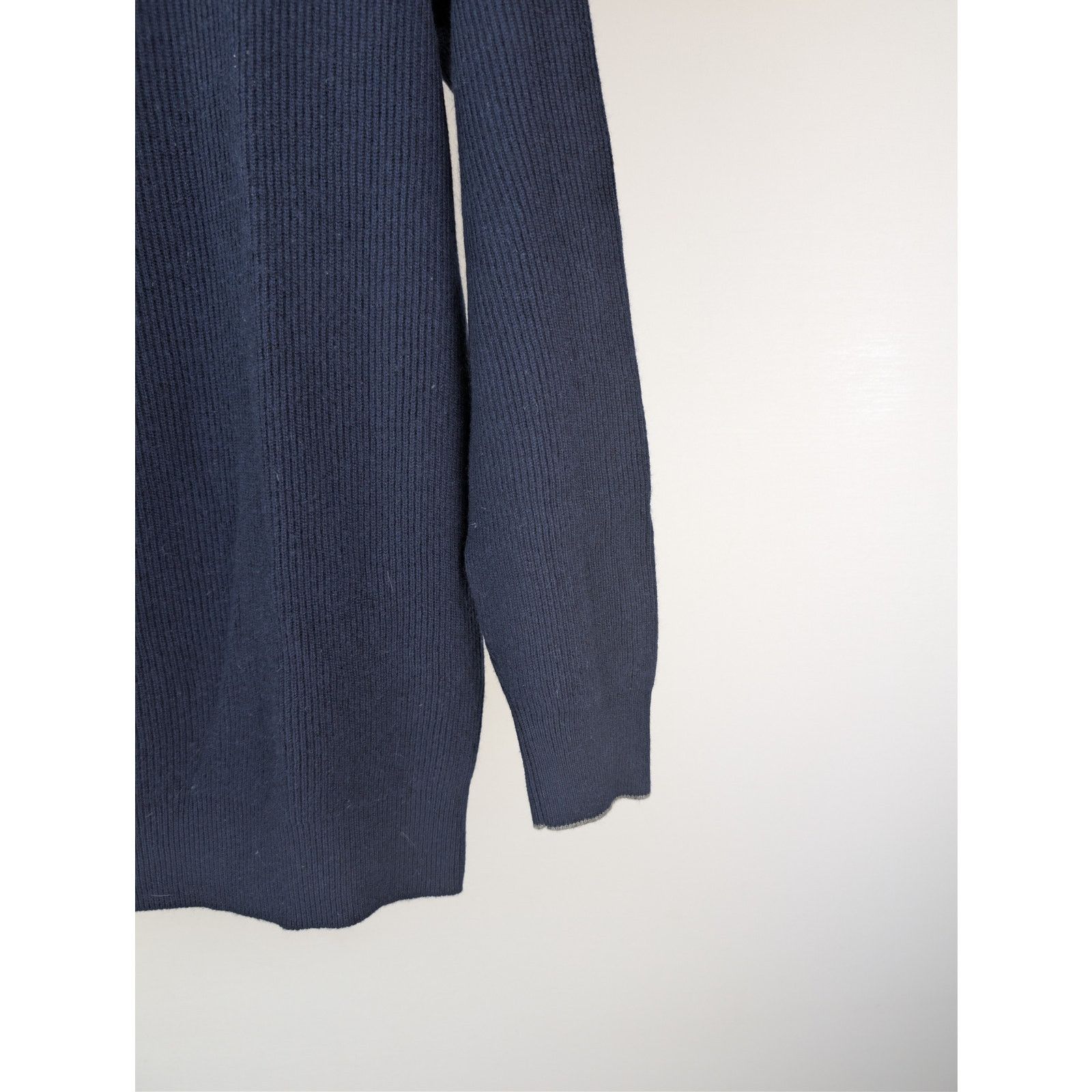Brunello Cucinelli o1rshd1 CC20 Men's Ribbed Cashmere Zip Polo Sweater in Navy Size US M / EU 48-50 / 2 - 5 Thumbnail